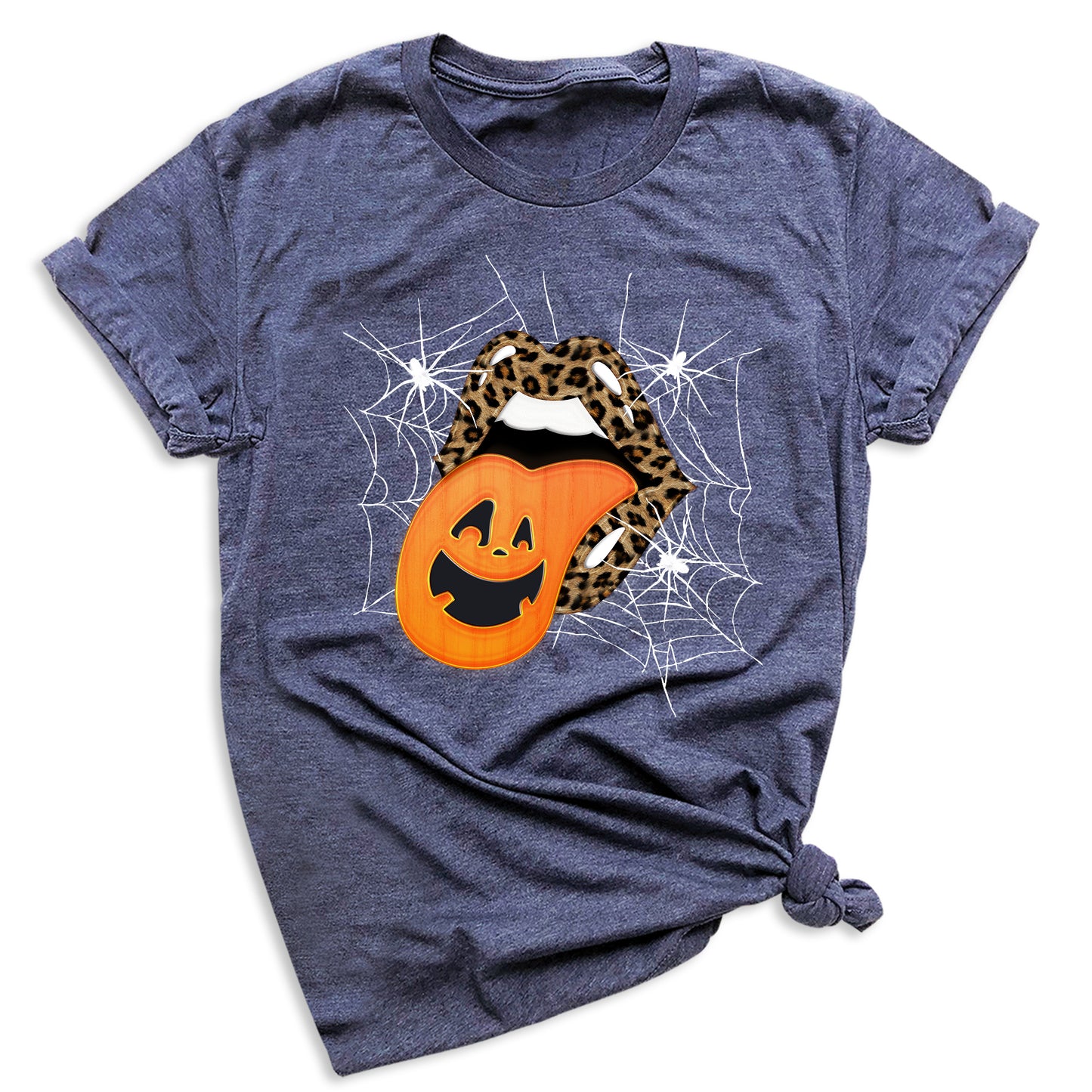 Leopard Lips & Pumpkin Tongue Halloween Graphic Tee β Witches & Halloweentown Shirt