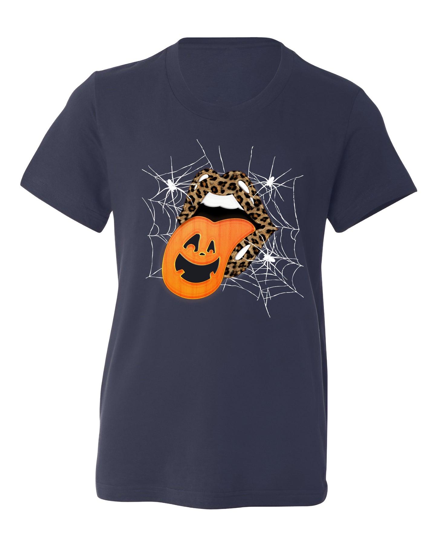 Leopard Lips & Pumpkin Tongue Halloween Graphic Tee β Witches & Halloweentown Shirt