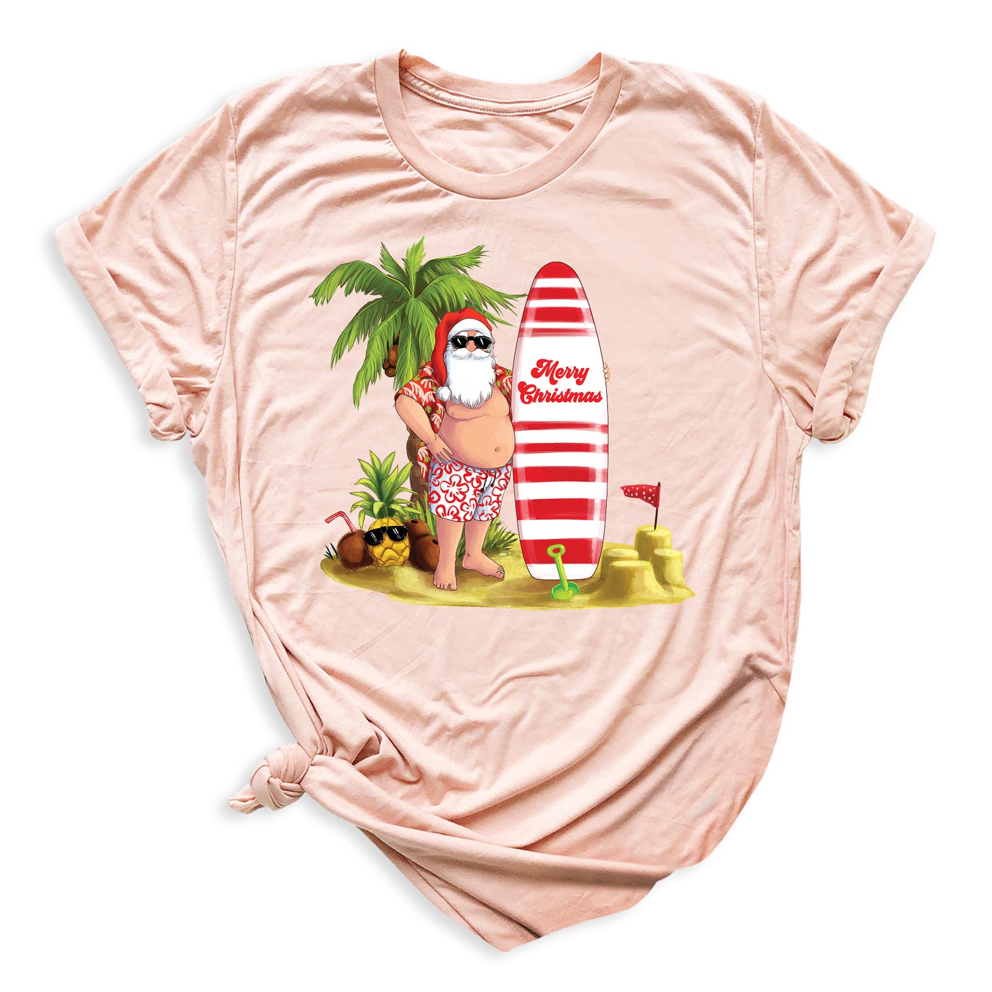 Beach Party Christmas Shirt β Santa Surfing Holiday Tee