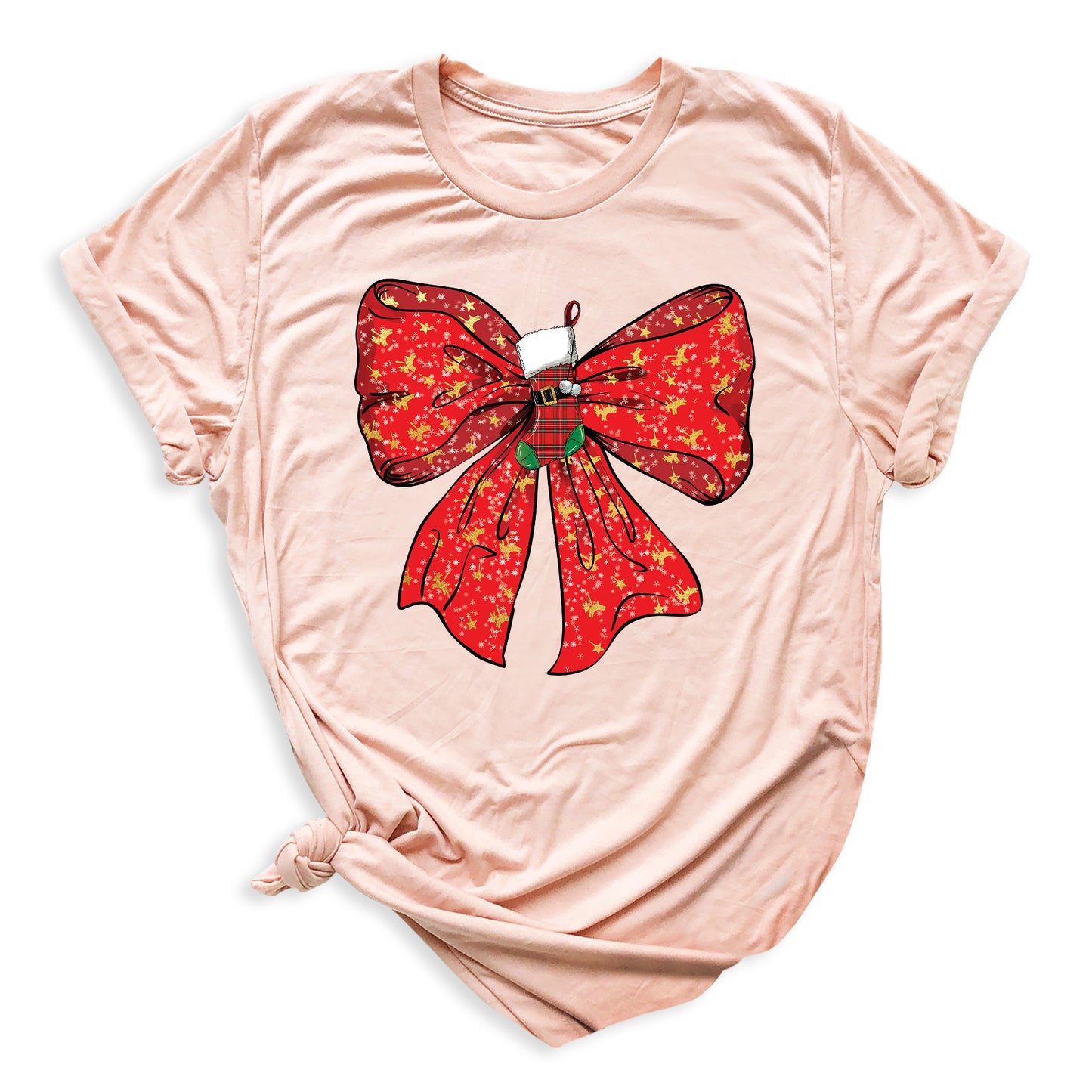 Coquette Christmas Bow Shirt – Cute Retro Holiday Tee for Women, Xmas Gift Top, Merry Christmas Coquette Style