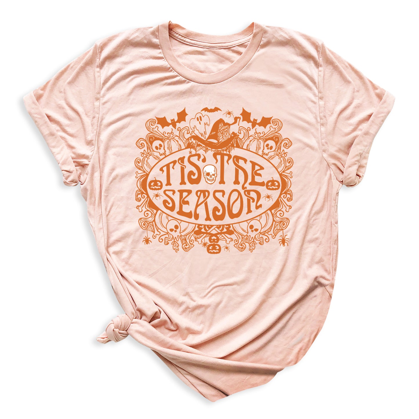 Tis the Season Halloween Shirt – Skull & Ghost Tee | Spooky Season Party Shirt