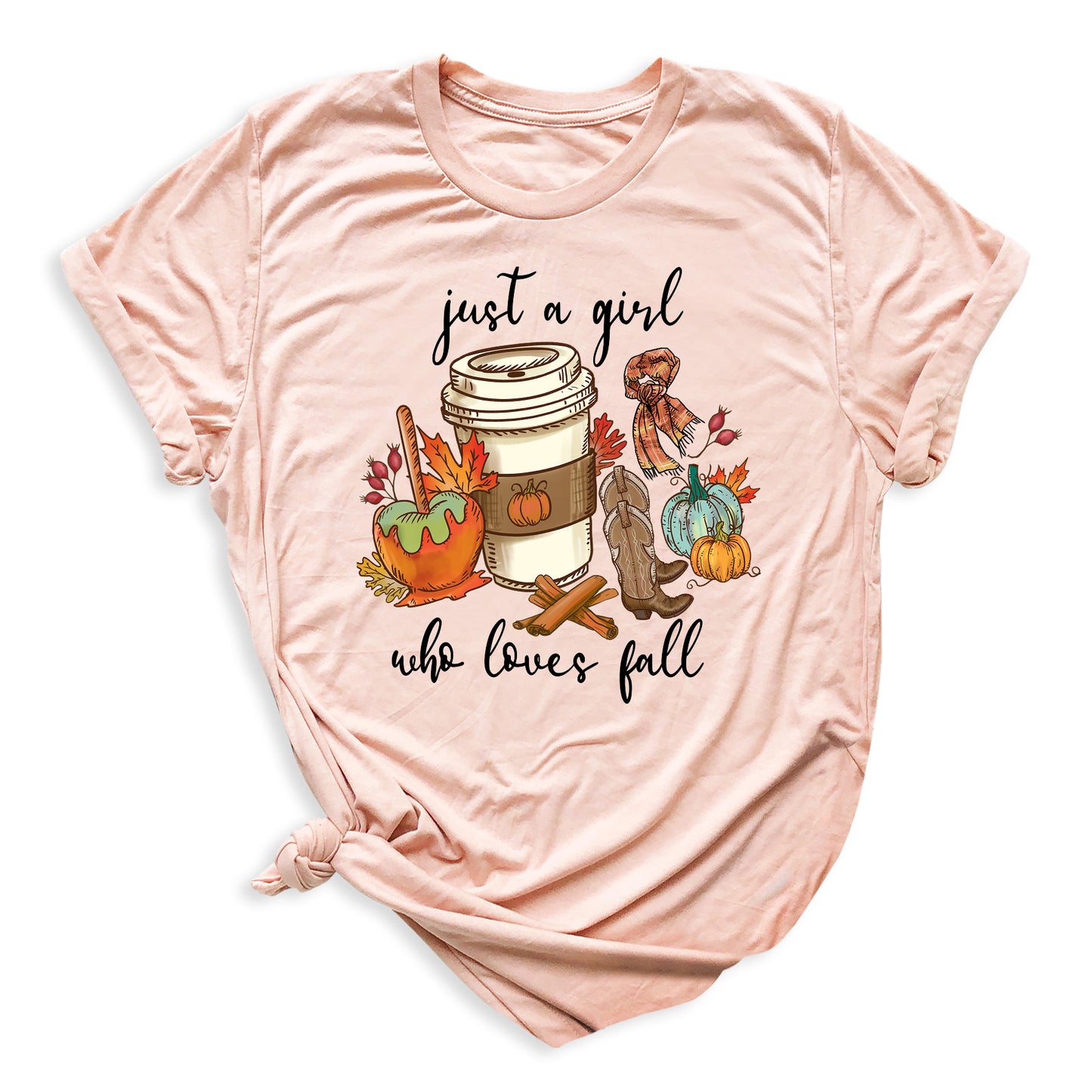 Just a Girl Who Loves Fall Shirt β Cute Pumpkin Autumn Vibes Tee