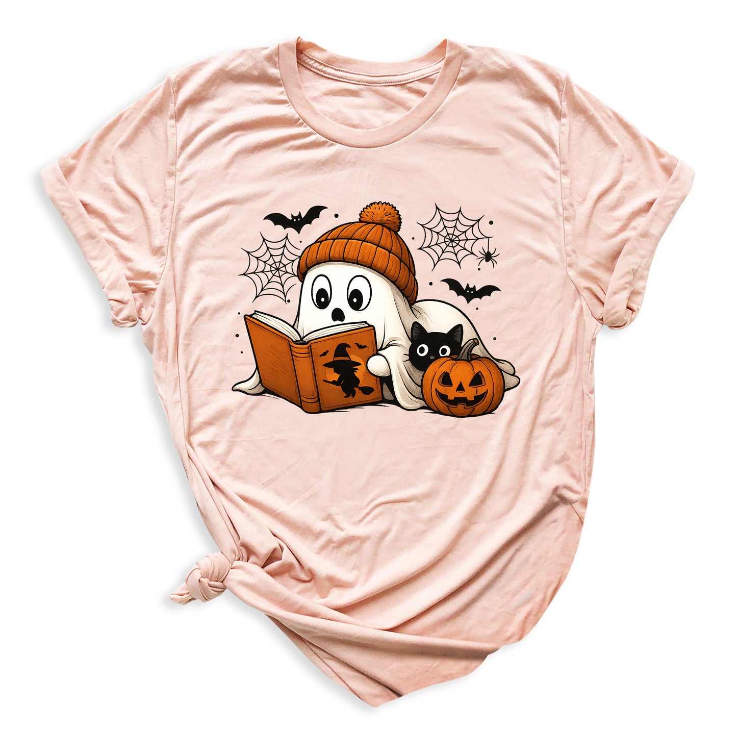Reading Ghost Halloween Shirt – Book Lover Spooky Season Tee