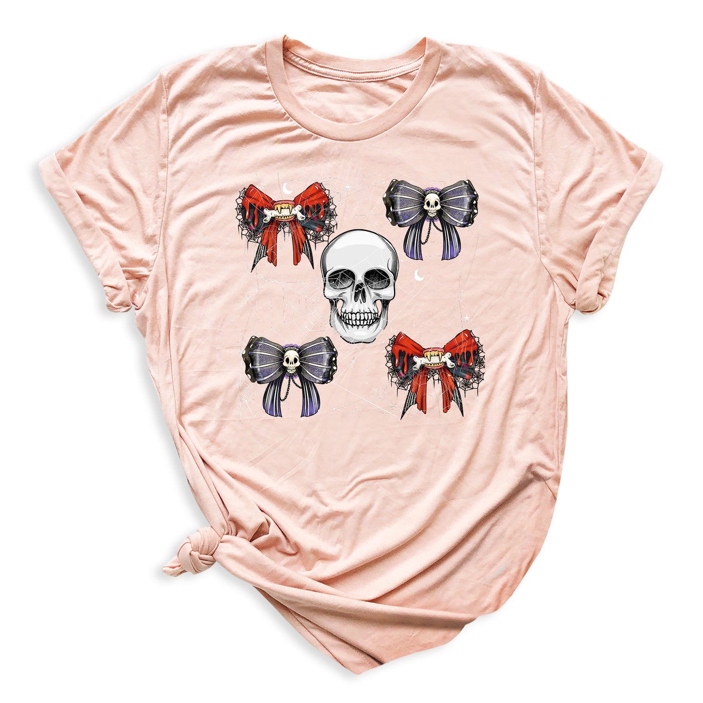 Halloween Skeleton Shirt with Bow – Halloween Party Tee for Girls
