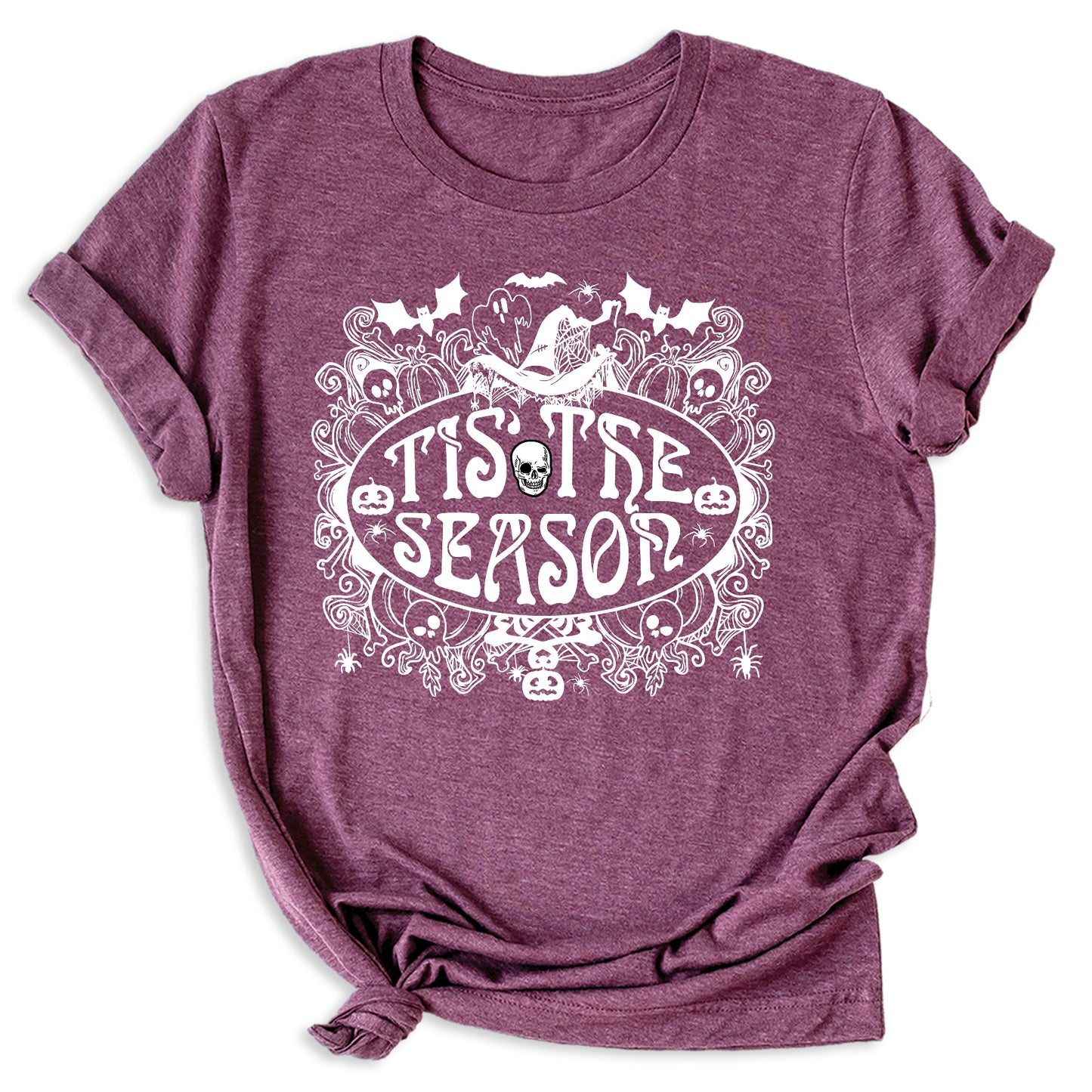 Tis the Season Halloween Shirt – Skull & Ghost Tee | Spooky Season Party Shirt