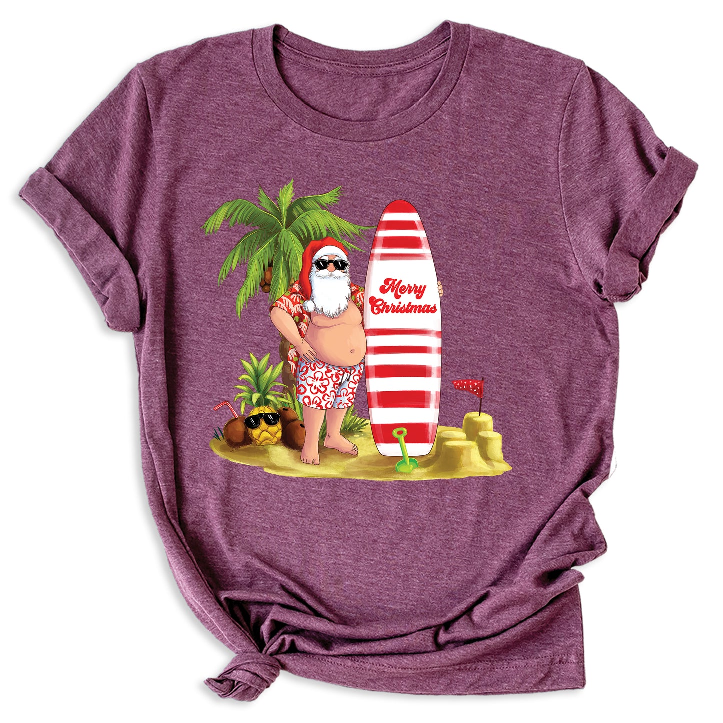Beach Party Christmas Shirt β Santa Surfing Holiday Tee