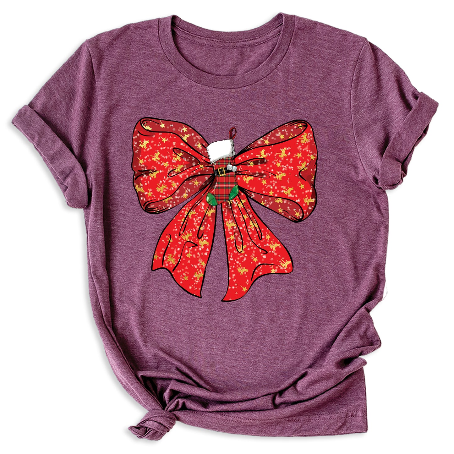 Coquette Christmas Bow Shirt – Cute Retro Holiday Tee for Women, Xmas Gift Top, Merry Christmas Coquette Style