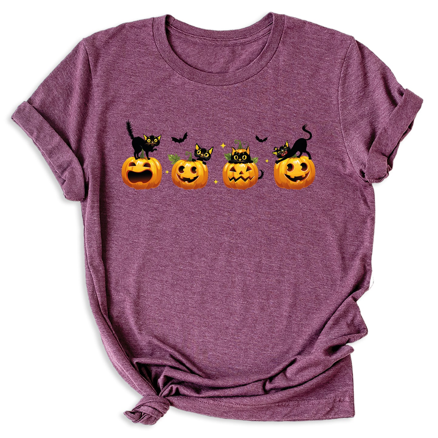 Halloween Pumpkin Cat Shirt โ Cute Fall Shirt, Pumpkin Face Tee, Spooky Season Shirt for Halloween Party & Autumn Outfits