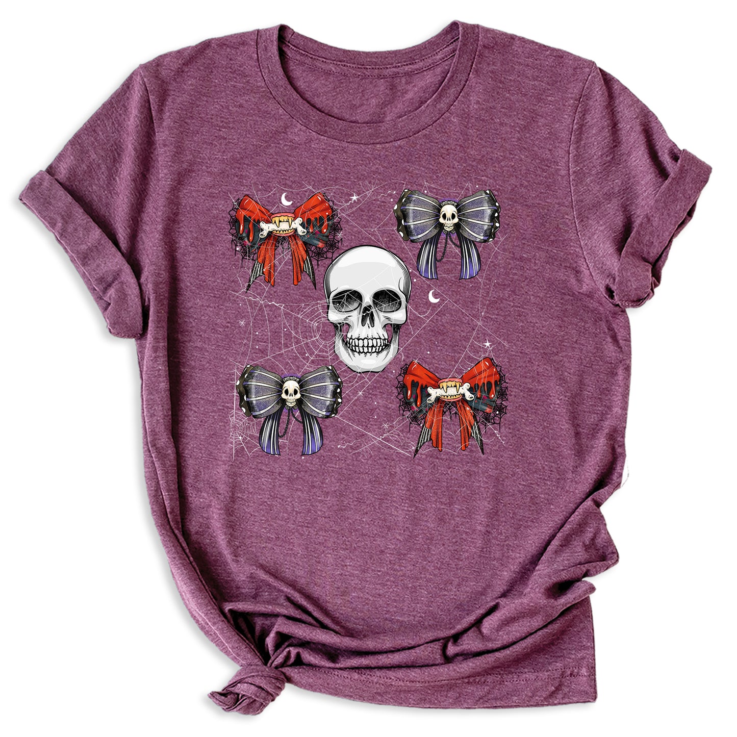 Halloween Skeleton Shirt with Bow – Halloween Party Tee for Girls
