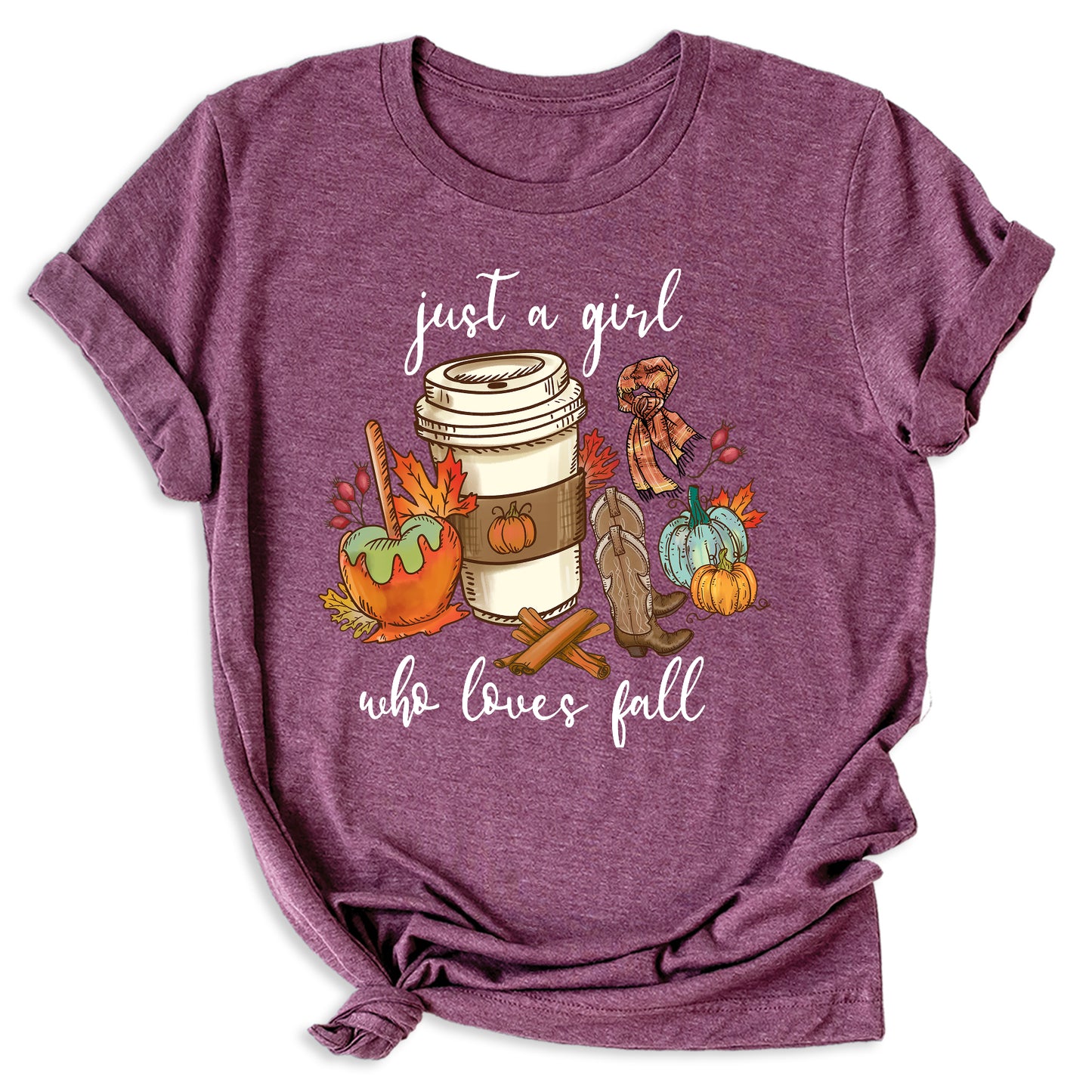 Just a Girl Who Loves Fall Shirt β Cute Pumpkin Autumn Vibes Tee
