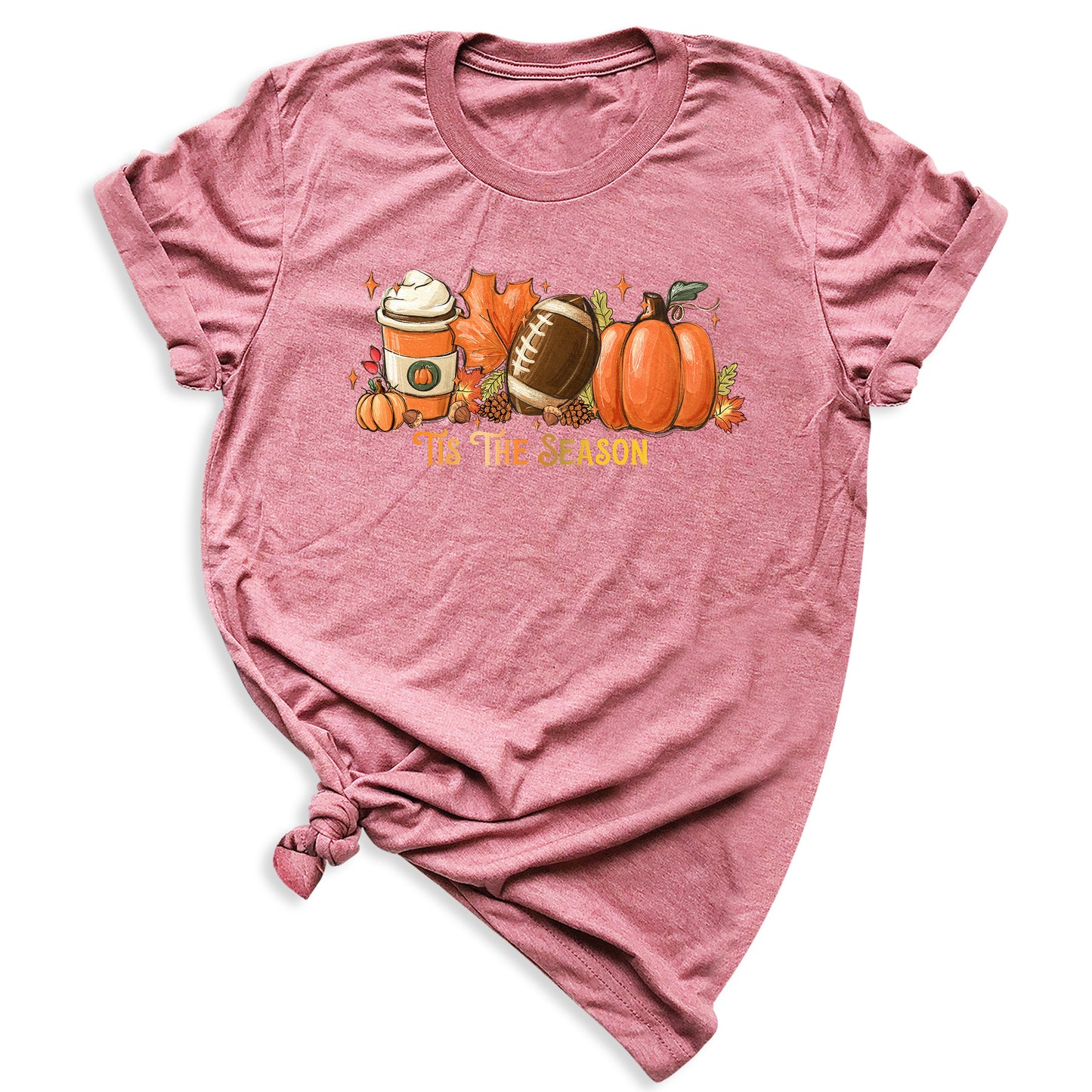 Tis The Season Fall Football Shirt – Pumpkin Coffee Autumn Vibes Tee