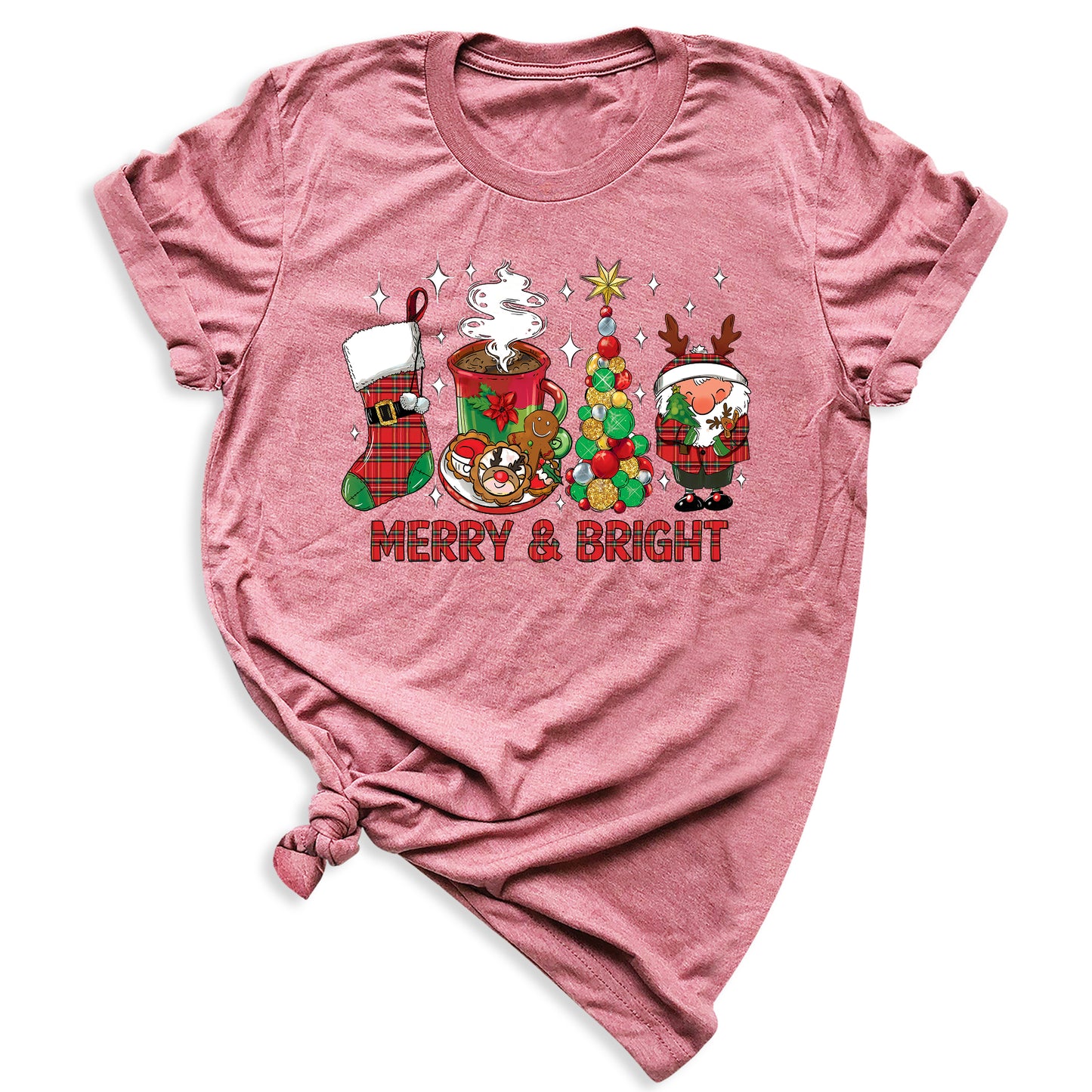 Merry and Bright Christmas Shirt – Women’s Holiday Tree Tee