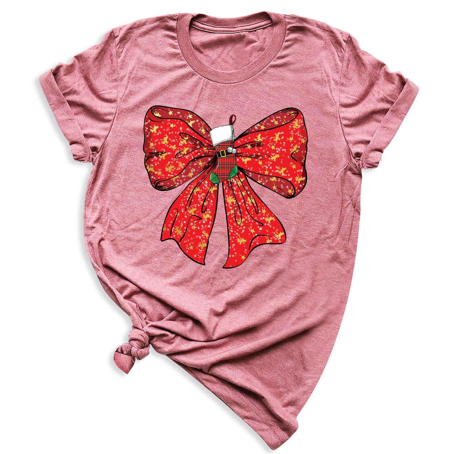 Coquette Christmas Bow Shirt – Cute Retro Holiday Tee for Women, Xmas Gift Top, Merry Christmas Coquette Style