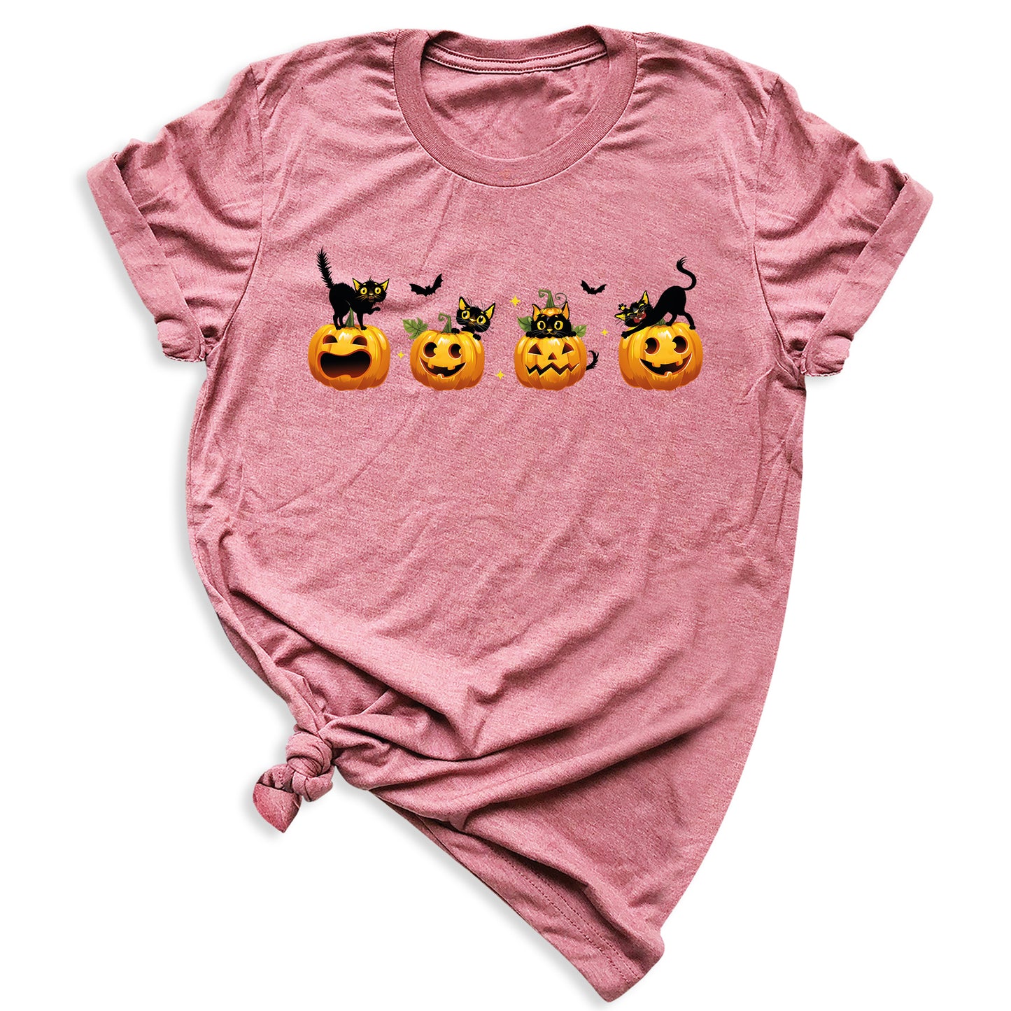 Halloween Pumpkin Cat Shirt โ Cute Fall Shirt, Pumpkin Face Tee, Spooky Season Shirt for Halloween Party & Autumn Outfits