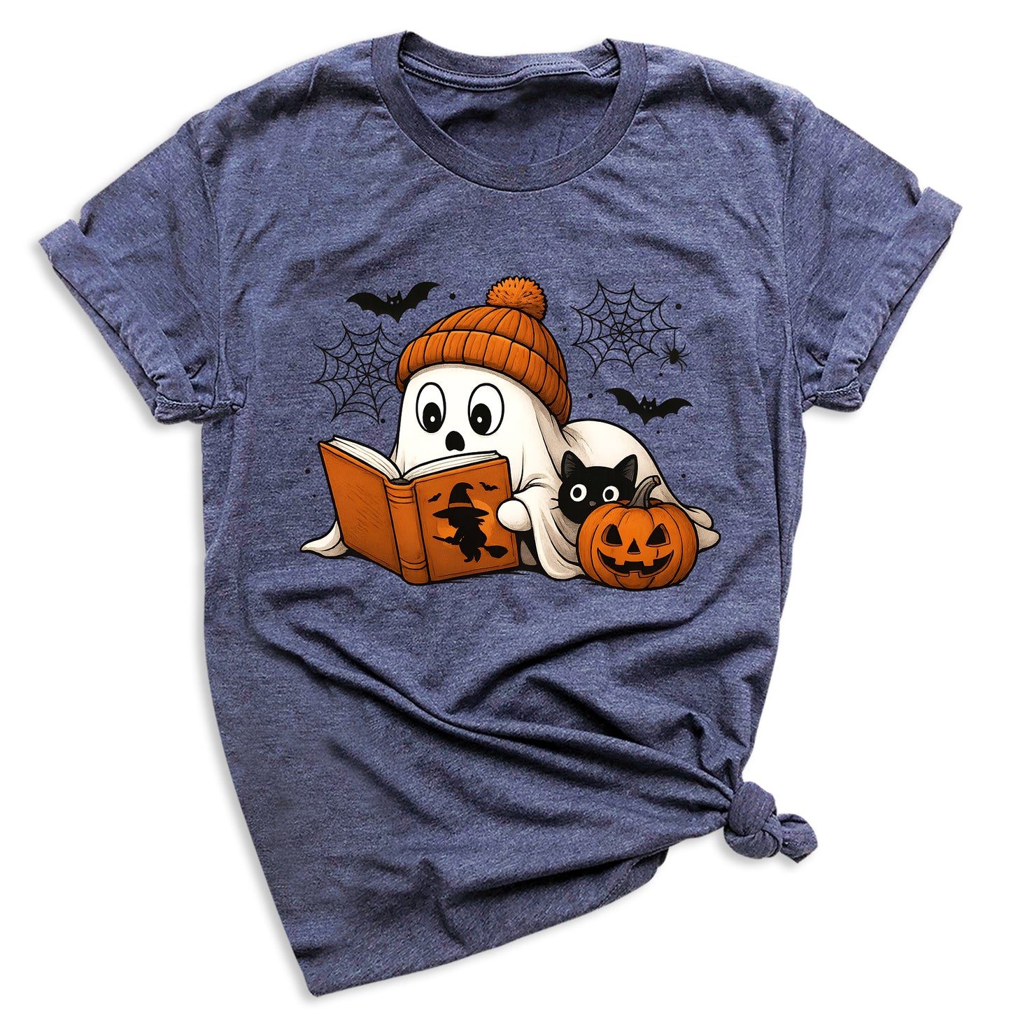 Reading Ghost Halloween Shirt – Book Lover Spooky Season Tee