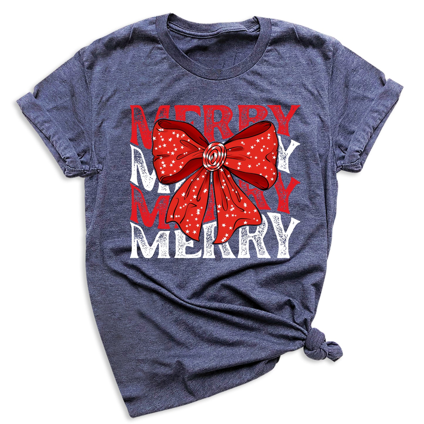 Merry Christmas Bow Shirt β Cute Coquette Holiday Tee for Women & Girls, Festive Family Xmas Top