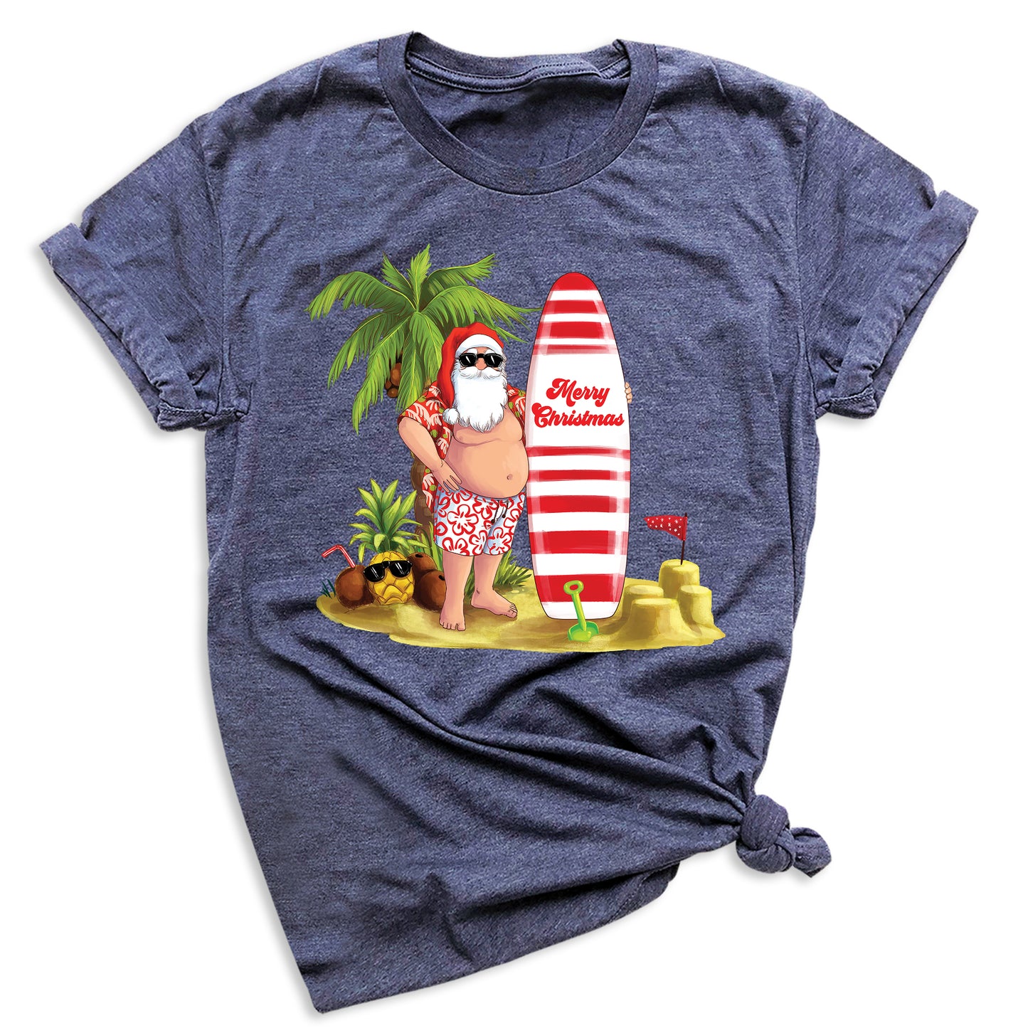 Beach Party Christmas Shirt β Santa Surfing Holiday Tee