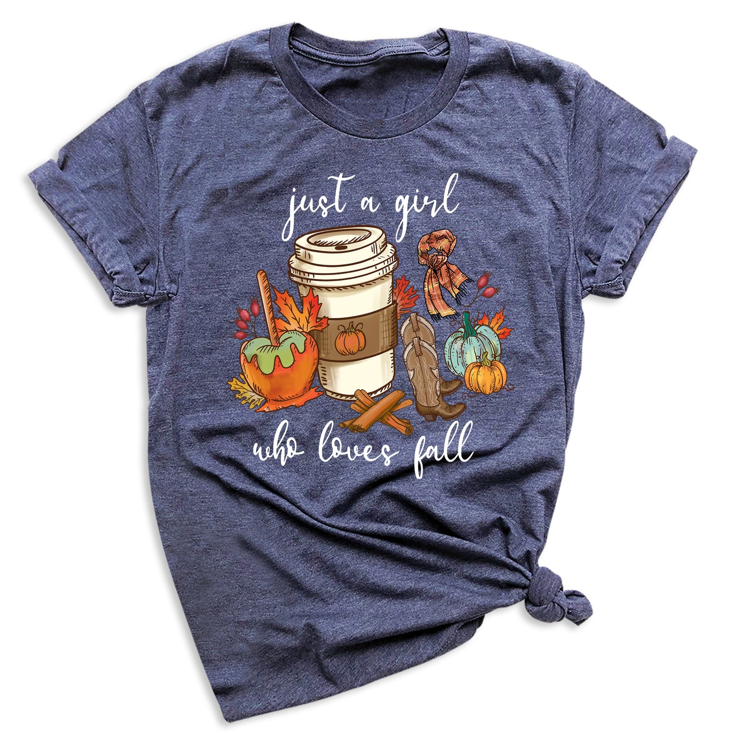Just a Girl Who Loves Fall Shirt β Cute Pumpkin Autumn Vibes Tee