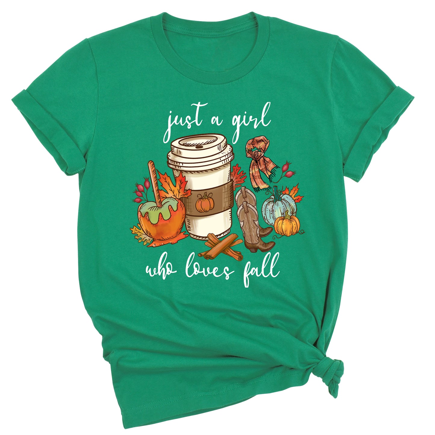 Just a Girl Who Loves Fall Shirt β Cute Pumpkin Autumn Vibes Tee