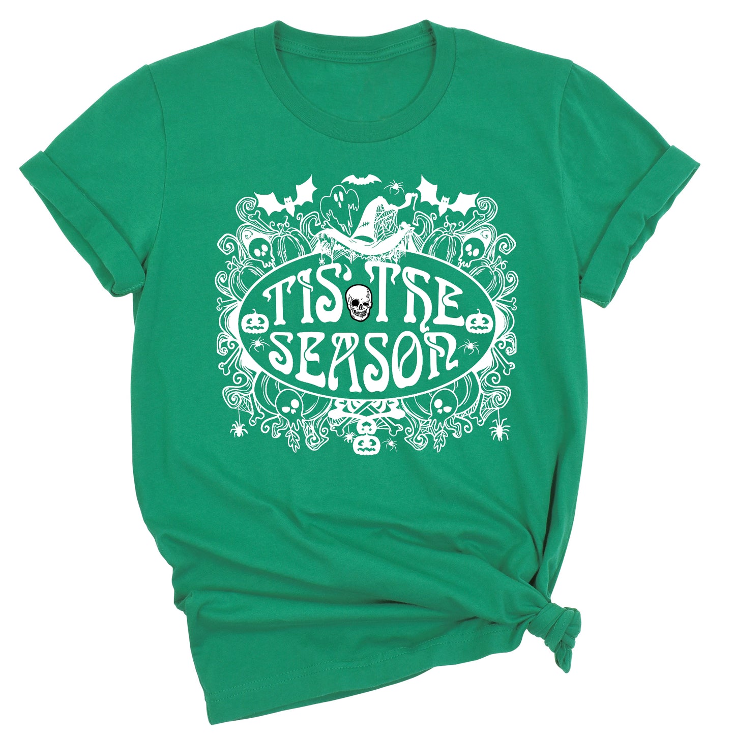 Tis the Season Halloween Shirt – Skull & Ghost Tee | Spooky Season Party Shirt