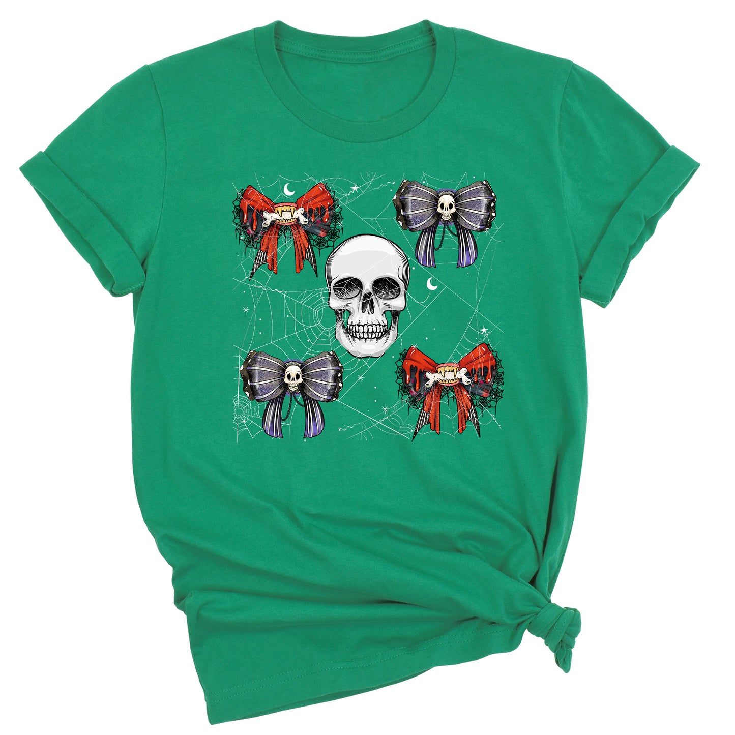 Halloween Skeleton Shirt with Bow – Halloween Party Tee for Girls