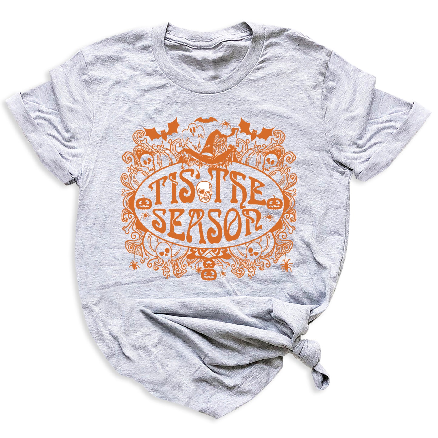 Tis the Season Halloween Shirt – Skull & Ghost Tee | Spooky Season Party Shirt