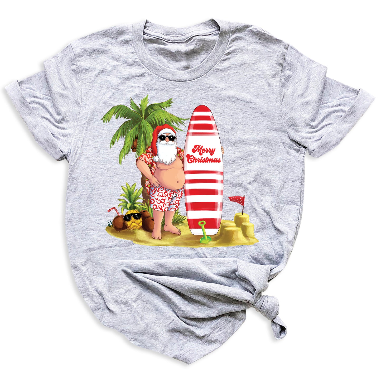 Beach Party Christmas Shirt β Santa Surfing Holiday Tee