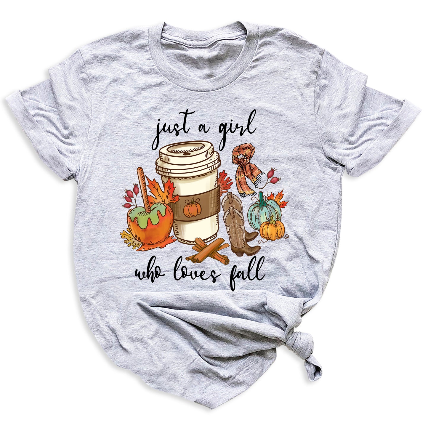 Just a Girl Who Loves Fall Shirt β Cute Pumpkin Autumn Vibes Tee