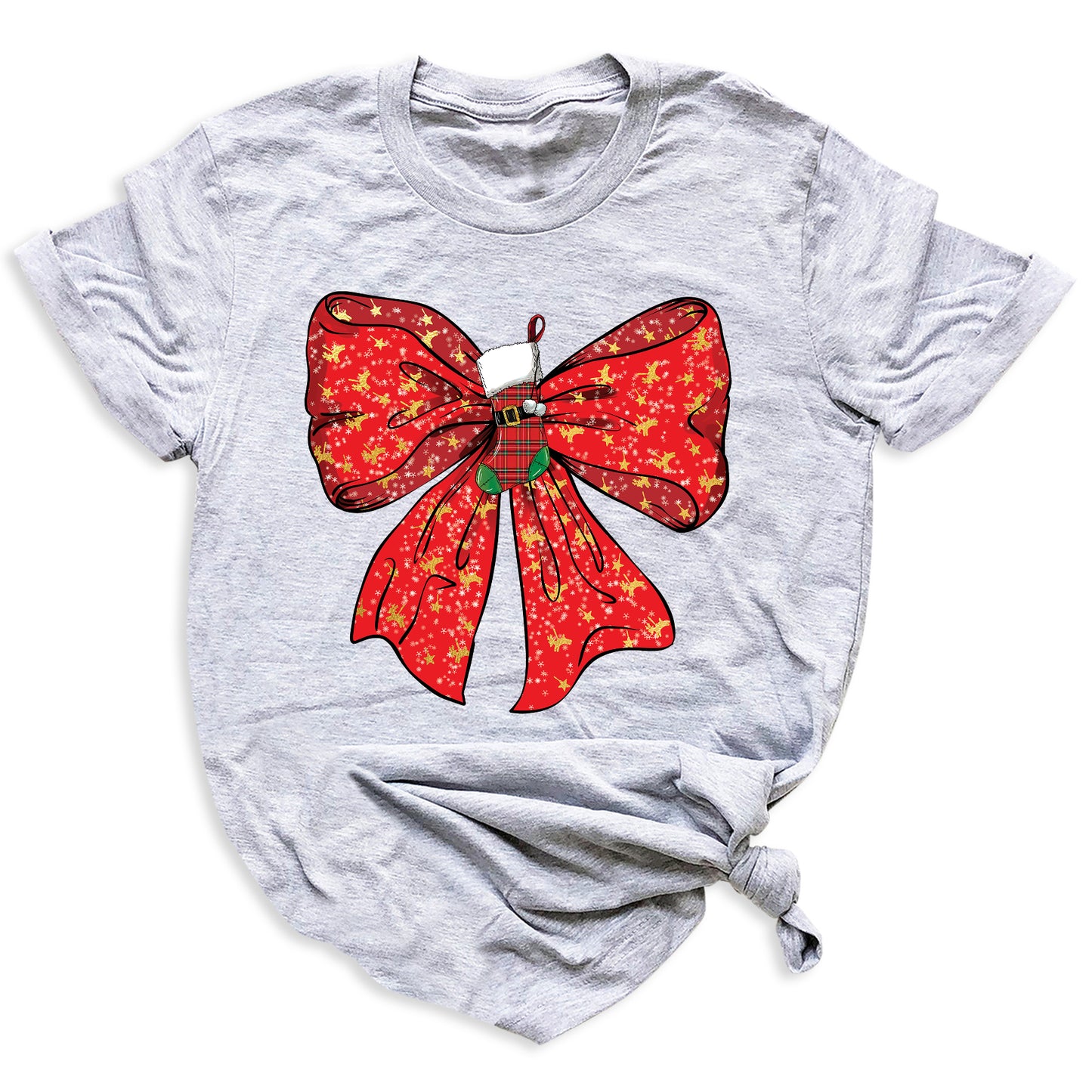 Coquette Christmas Bow Shirt – Cute Retro Holiday Tee for Women, Xmas Gift Top, Merry Christmas Coquette Style