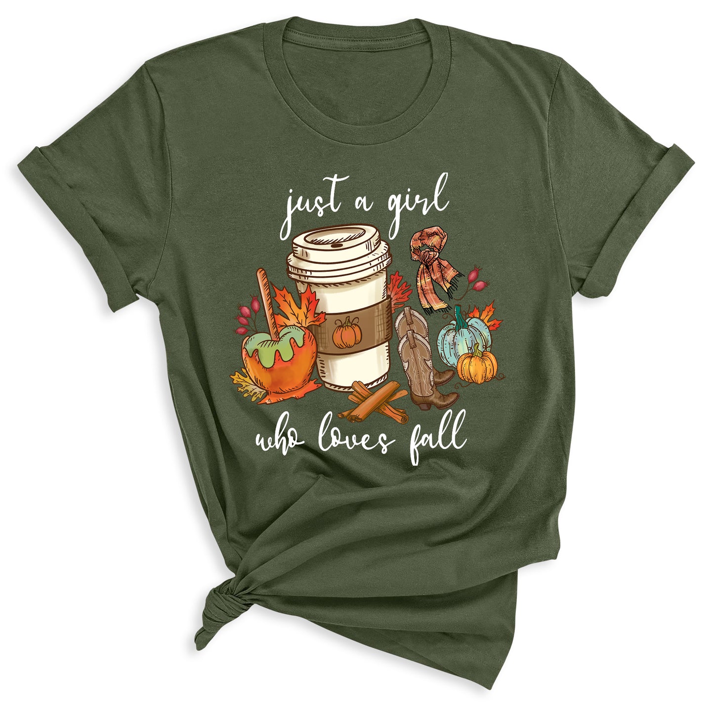 Just a Girl Who Loves Fall Shirt β Cute Pumpkin Autumn Vibes Tee