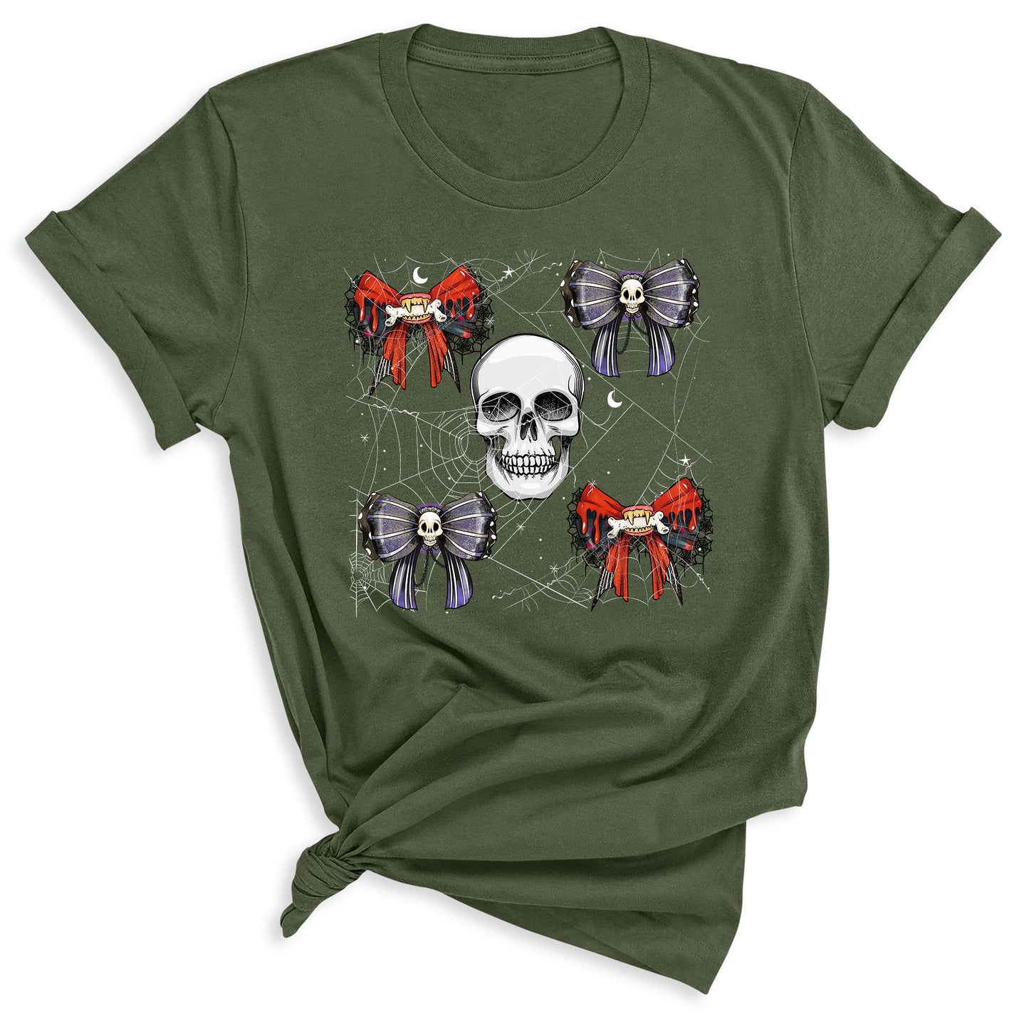 Halloween Skeleton Shirt with Bow – Halloween Party Tee for Girls