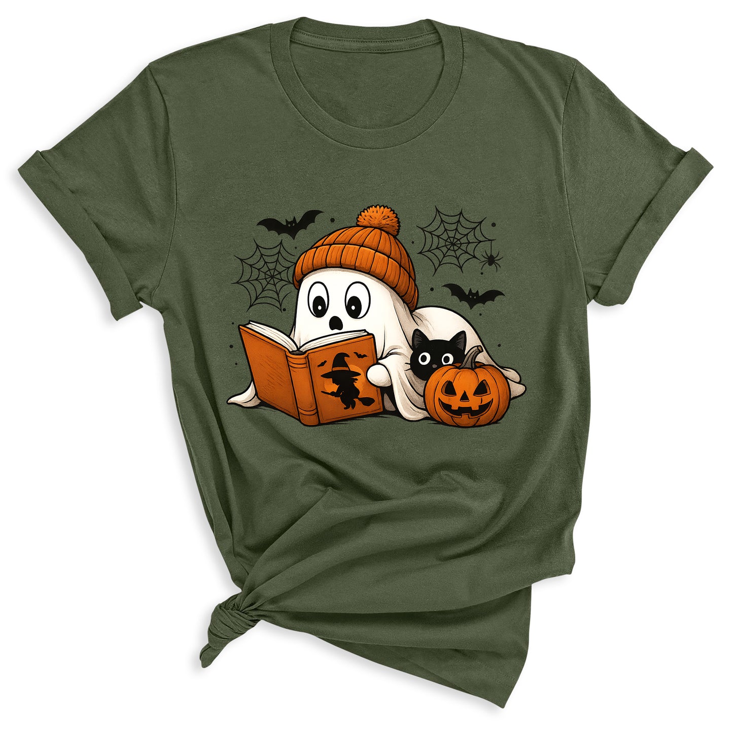 Reading Ghost Halloween Shirt – Book Lover Spooky Season Tee