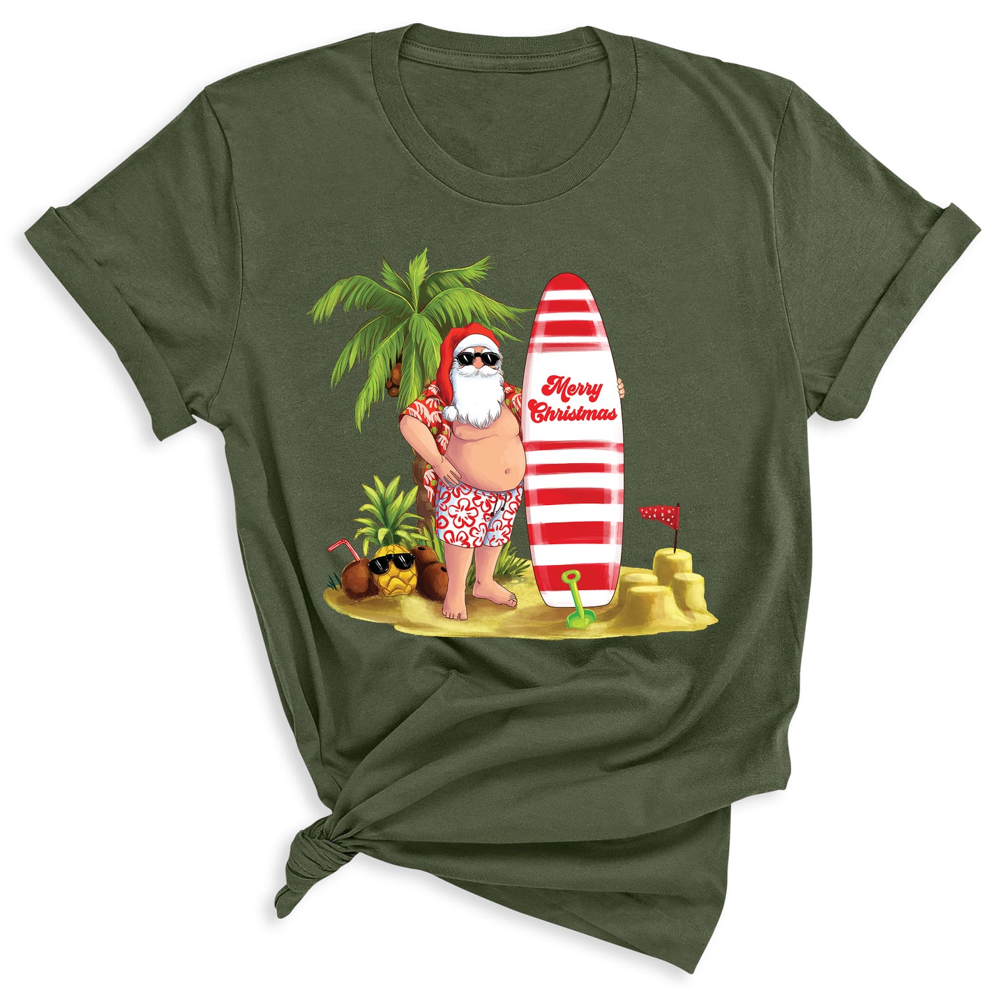 Beach Party Christmas Shirt β Santa Surfing Holiday Tee