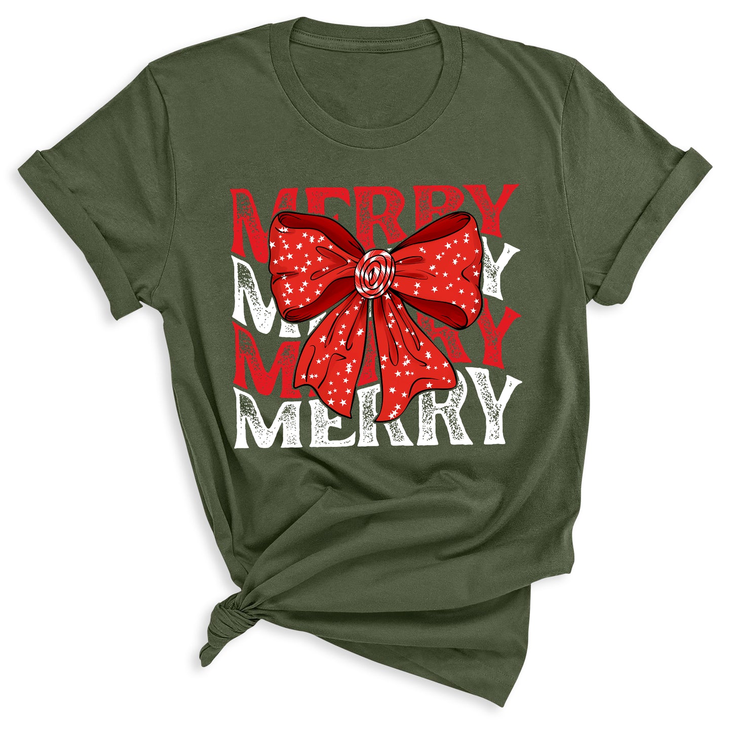Merry Christmas Bow Shirt β Cute Coquette Holiday Tee for Women & Girls, Festive Family Xmas Top
