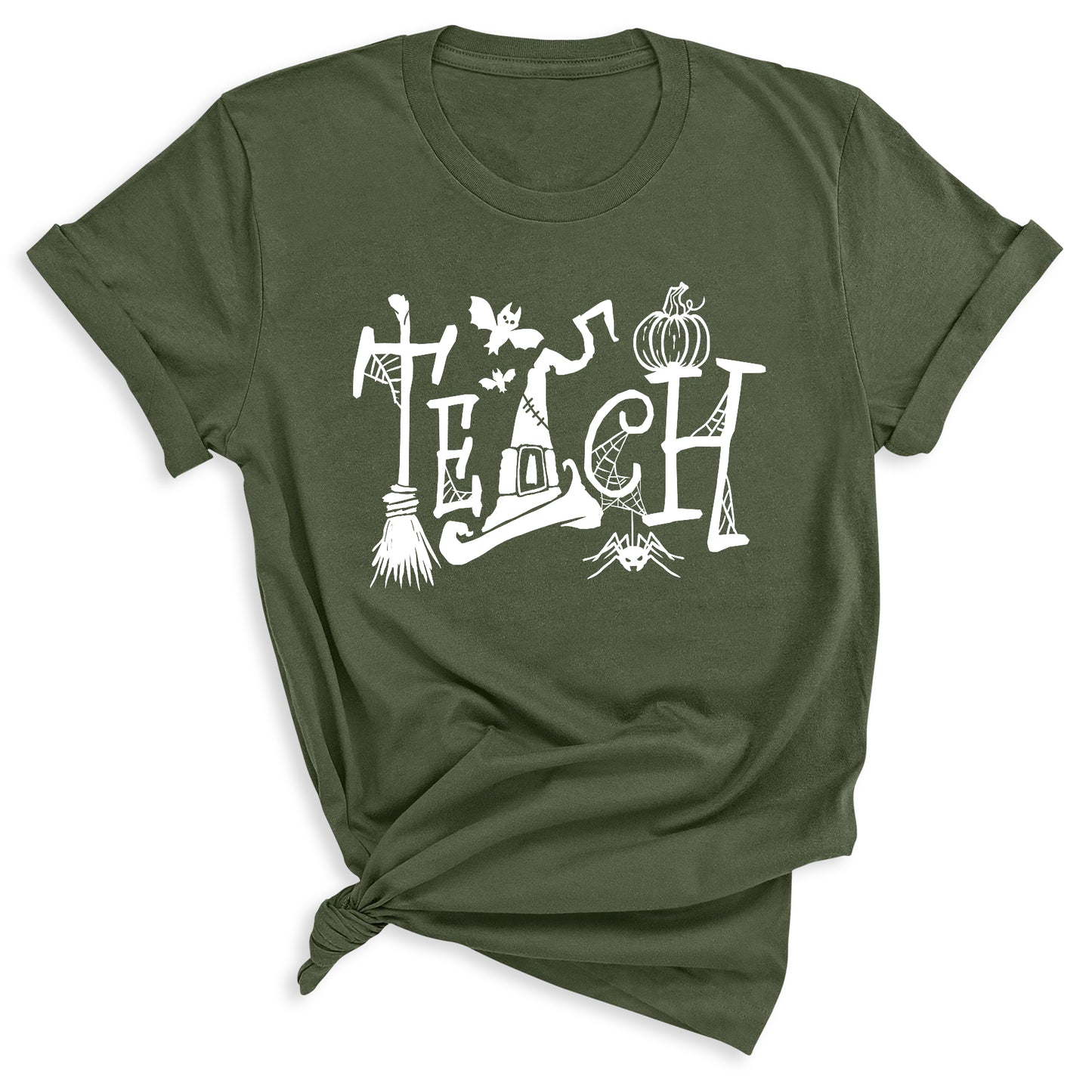 Halloween Teach T-Shirt – Cute Pumpkin School Shirt, Fall Teacher Tee for Spooky Season