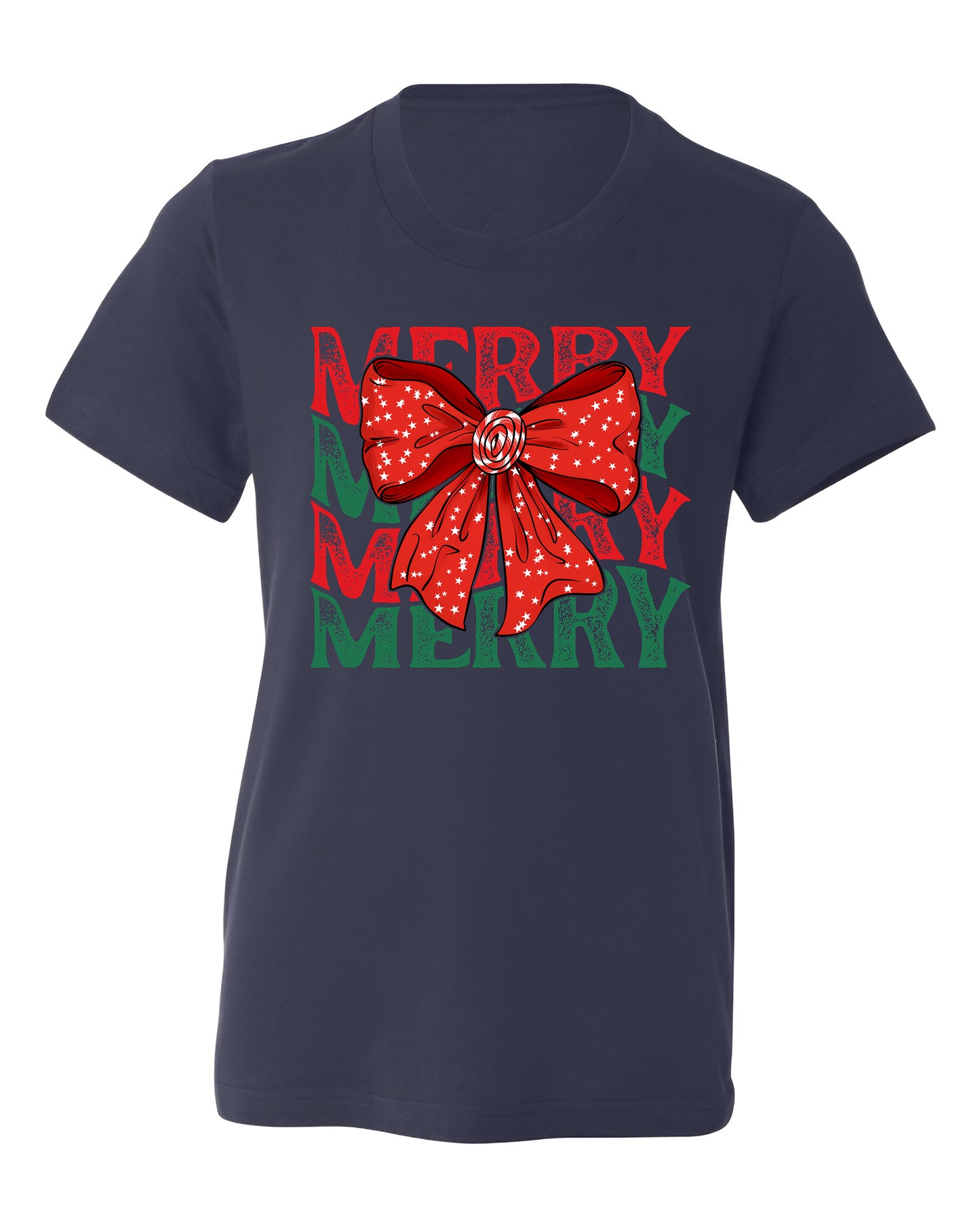 Merry Christmas Bow Shirt β Cute Coquette Holiday Tee for Women & Girls, Festive Family Xmas Top