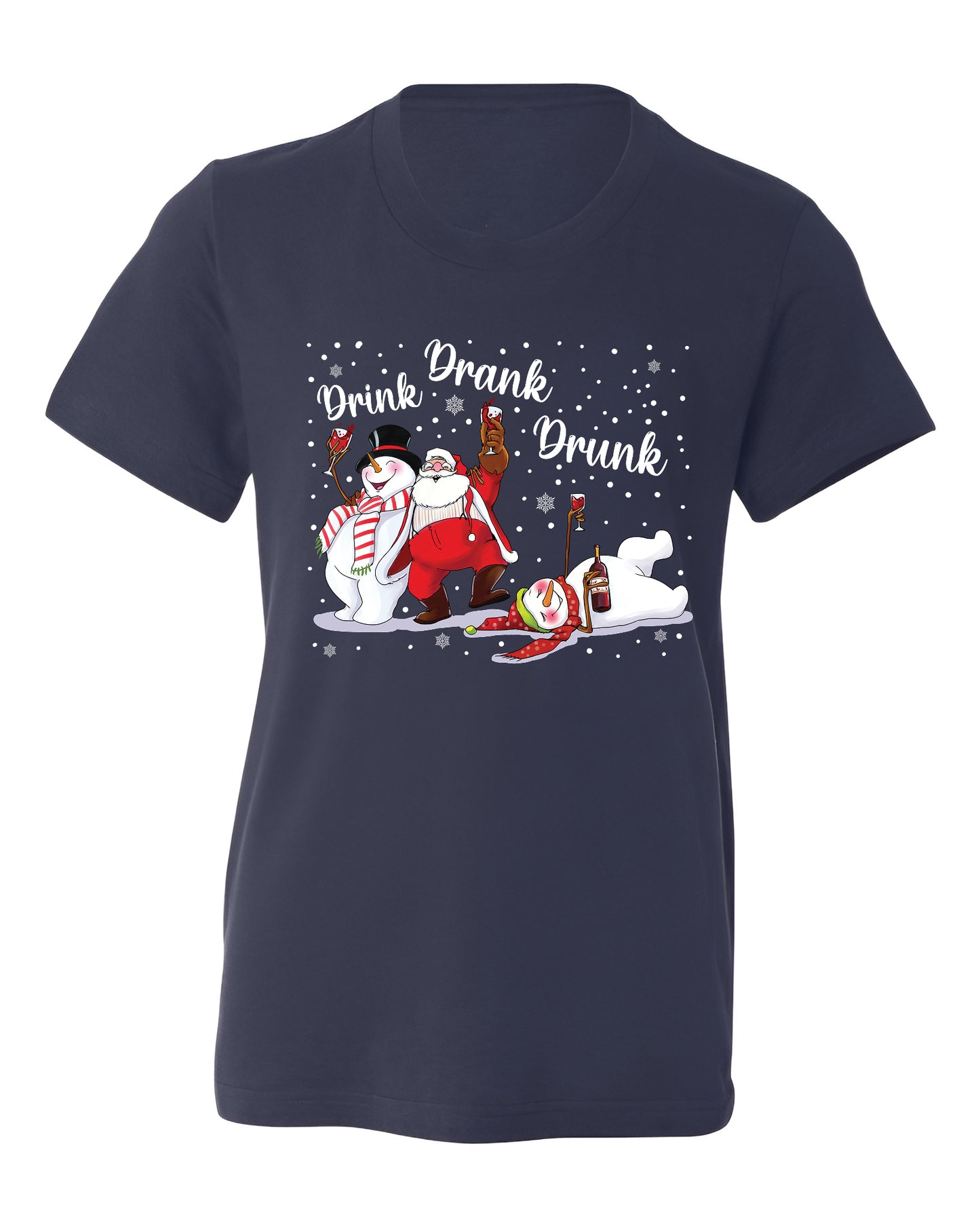 Drink Drank Drunk Christmas Shirt – Funny Holiday Party Tee
