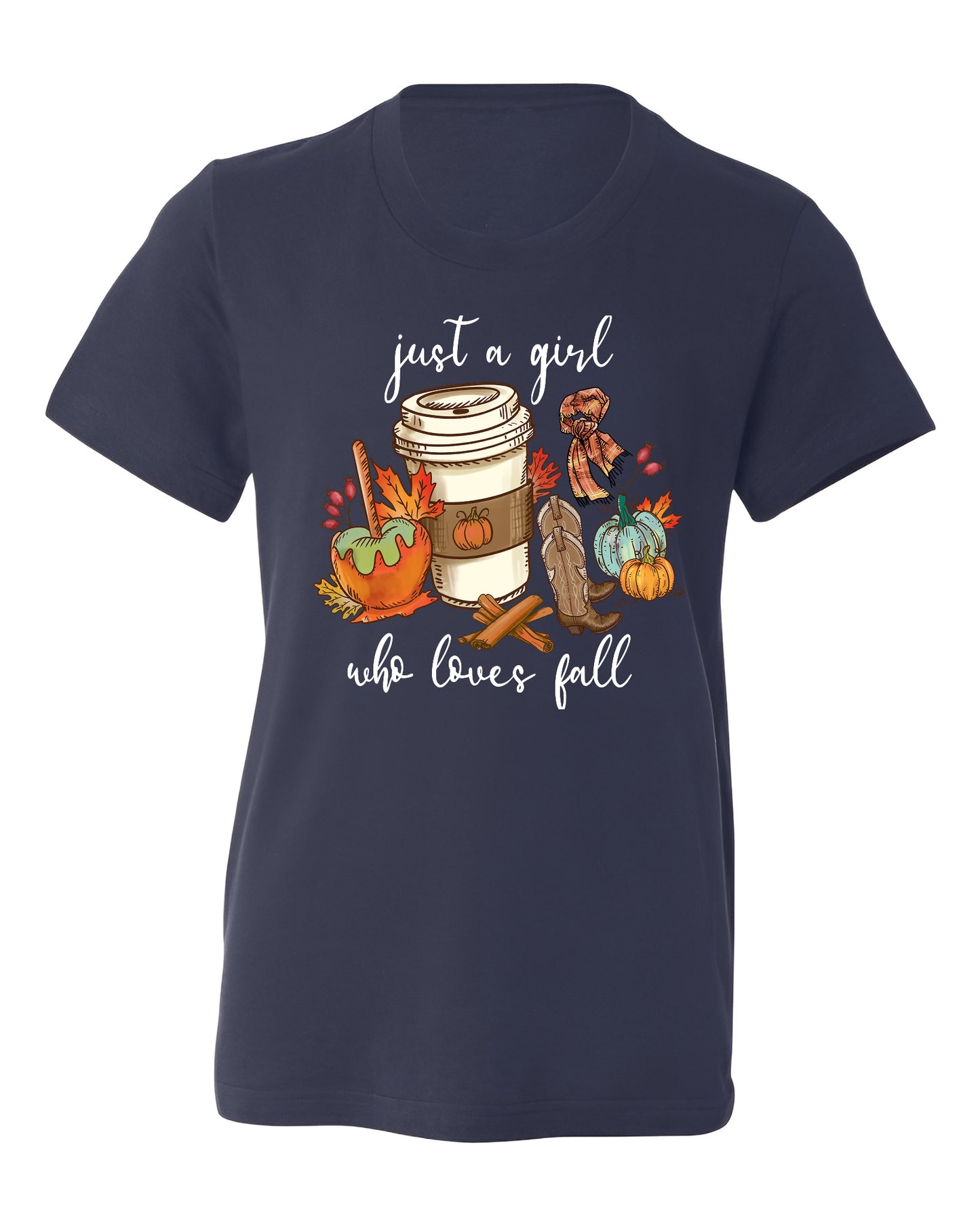 Just a Girl Who Loves Fall Shirt β Cute Pumpkin Autumn Vibes Tee