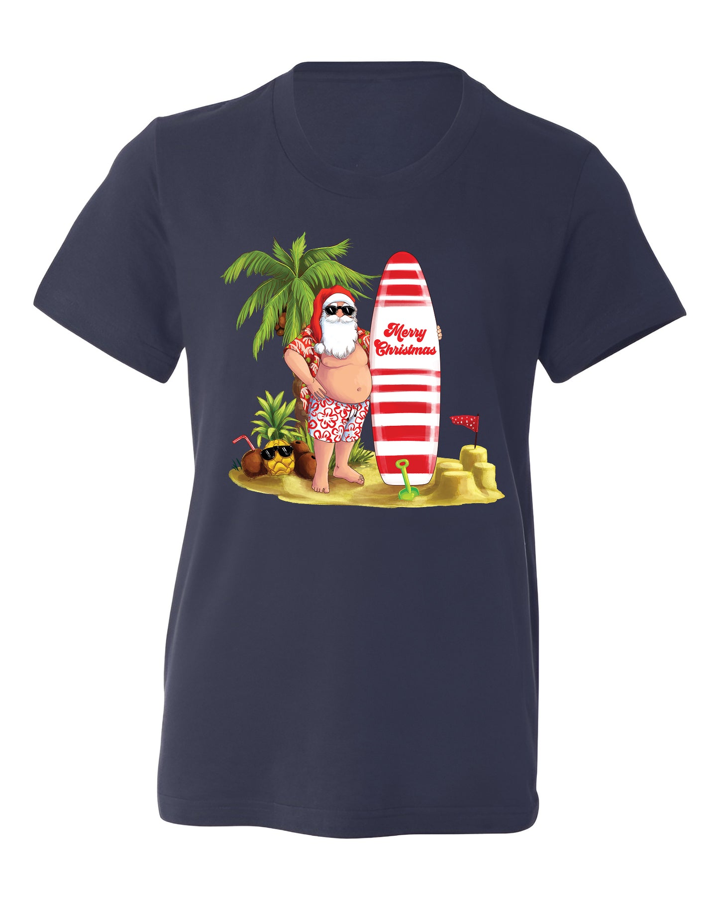 Beach Party Christmas Shirt β Santa Surfing Holiday Tee