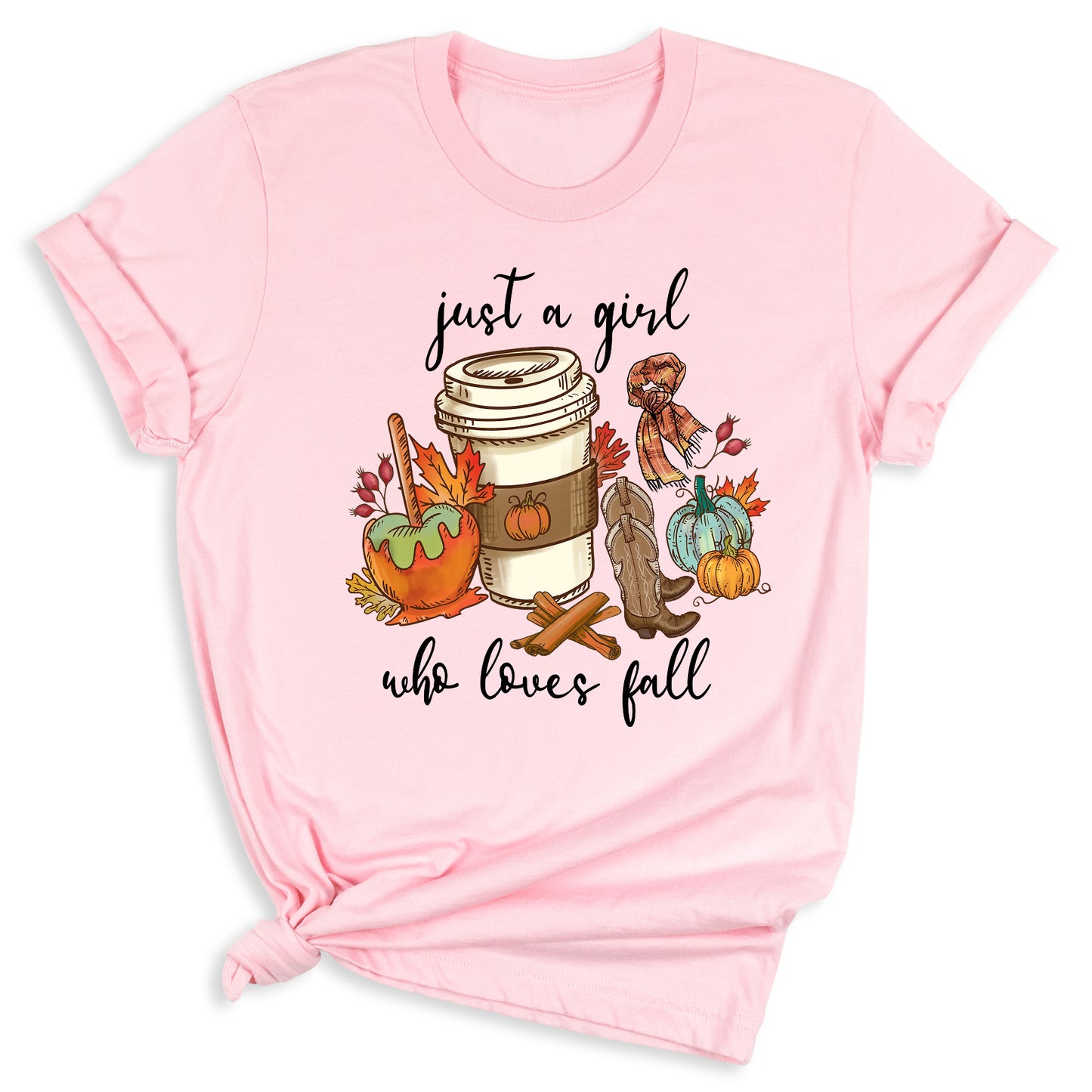 Just a Girl Who Loves Fall Shirt β Cute Pumpkin Autumn Vibes Tee