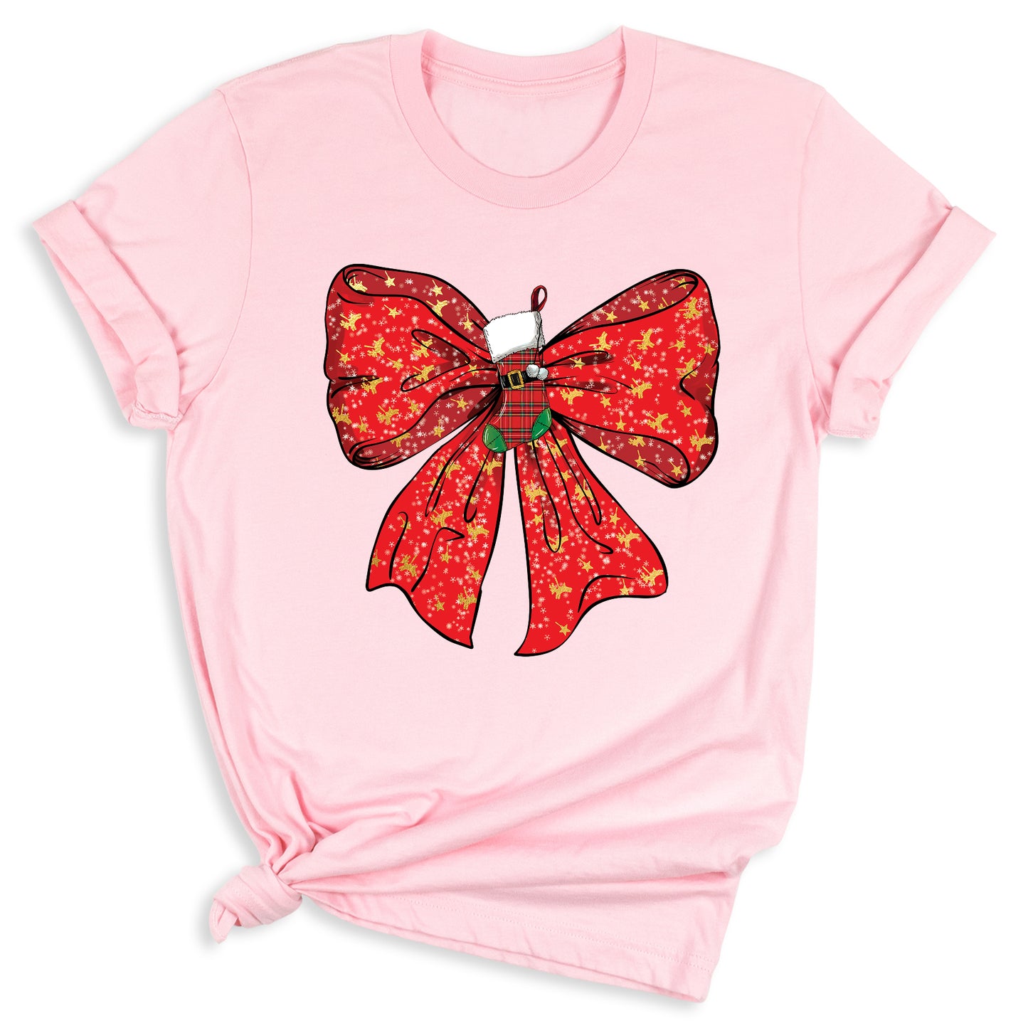 Coquette Christmas Bow Shirt – Cute Retro Holiday Tee for Women, Xmas Gift Top, Merry Christmas Coquette Style