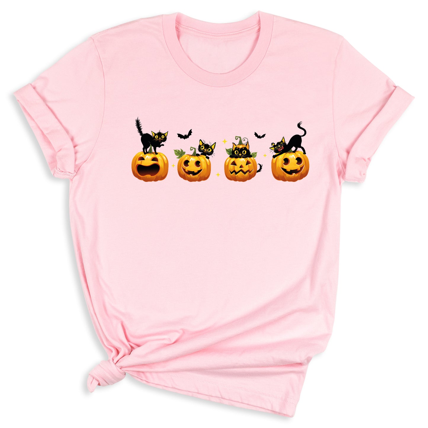 Halloween Pumpkin Cat Shirt โ Cute Fall Shirt, Pumpkin Face Tee, Spooky Season Shirt for Halloween Party & Autumn Outfits