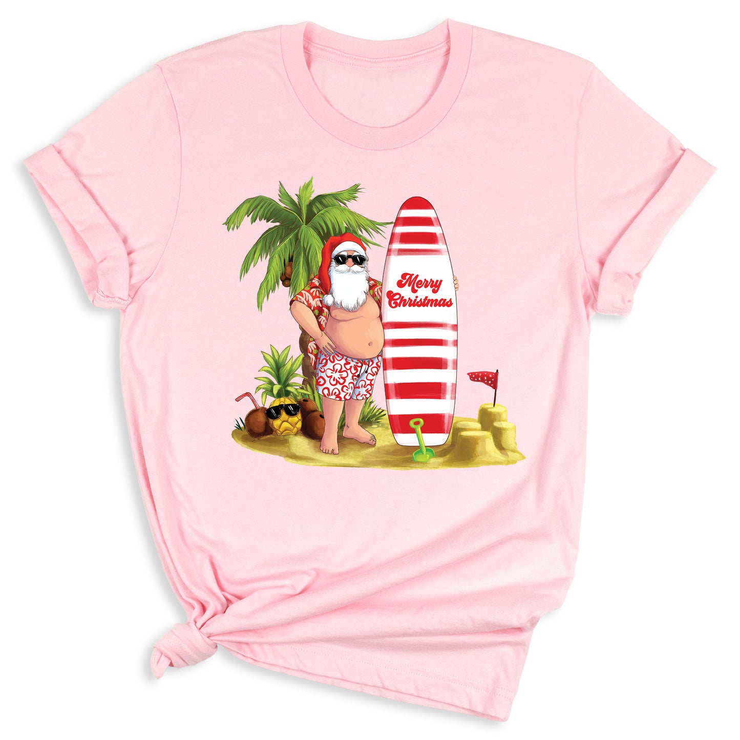 Beach Party Christmas Shirt β Santa Surfing Holiday Tee