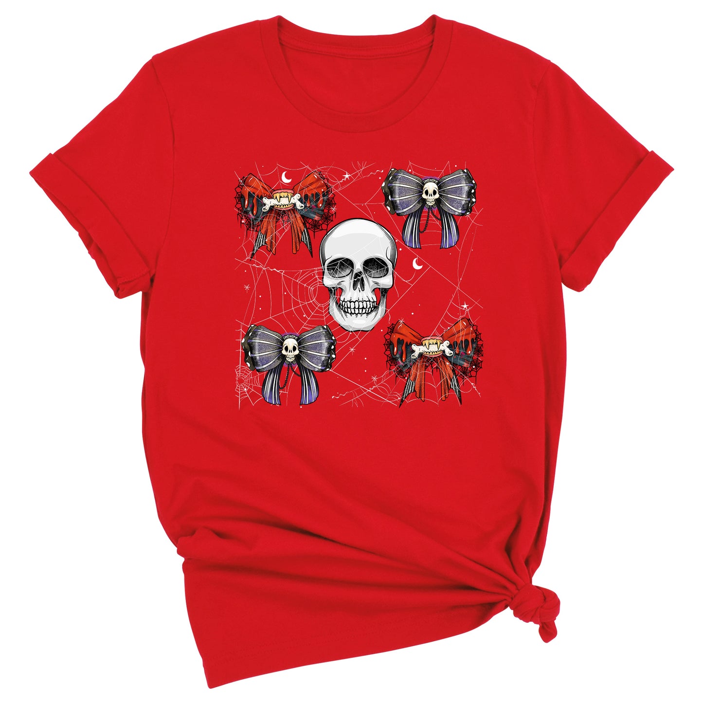 Halloween Skeleton Shirt with Bow – Halloween Party Tee for Girls
