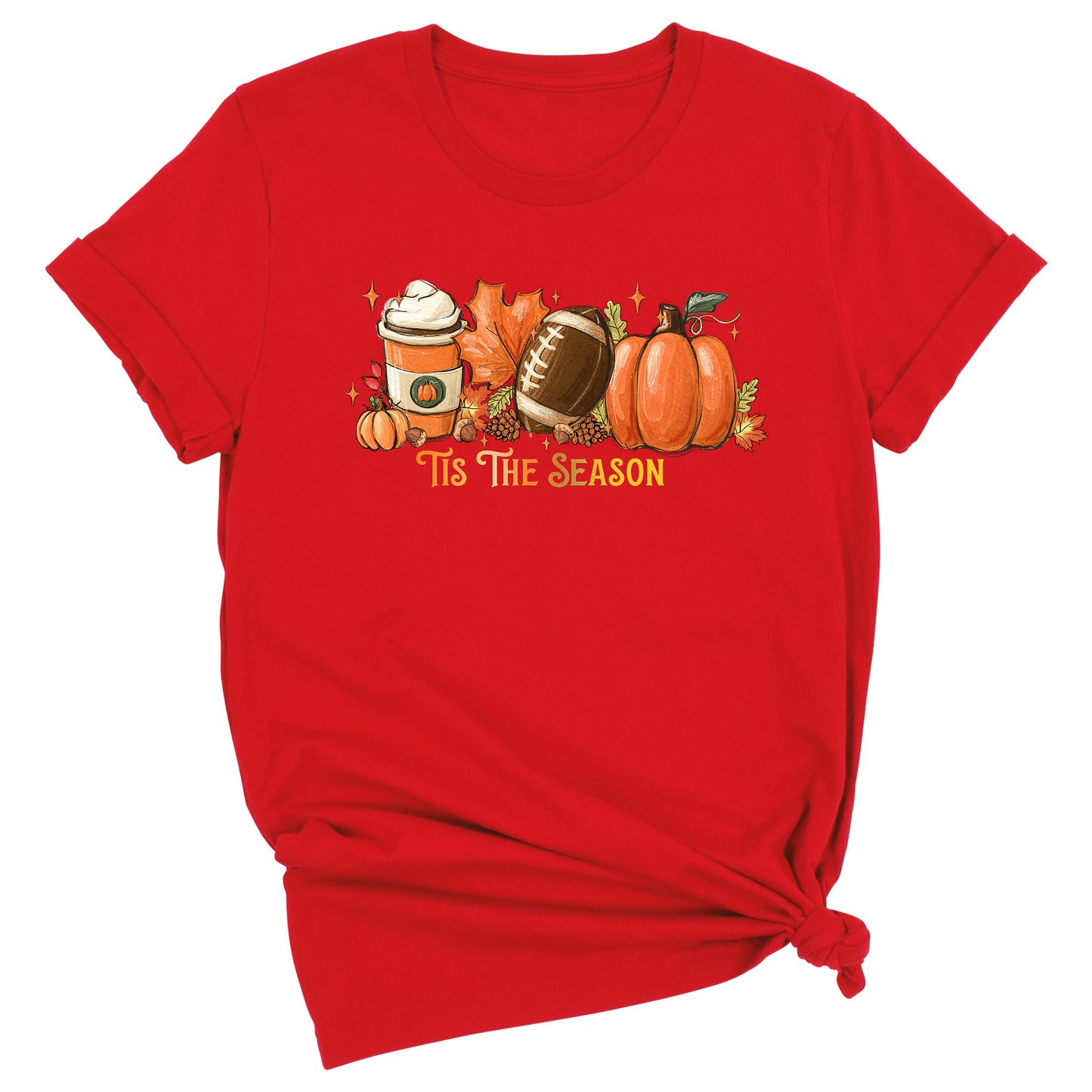 Tis The Season Fall Football Shirt – Pumpkin Coffee Autumn Vibes Tee