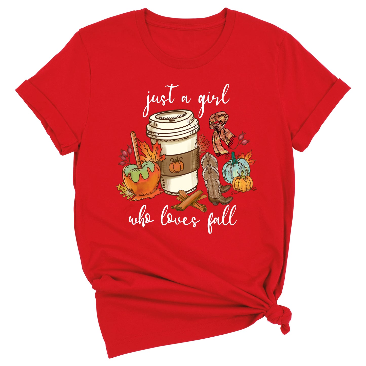 Just a Girl Who Loves Fall Shirt β Cute Pumpkin Autumn Vibes Tee