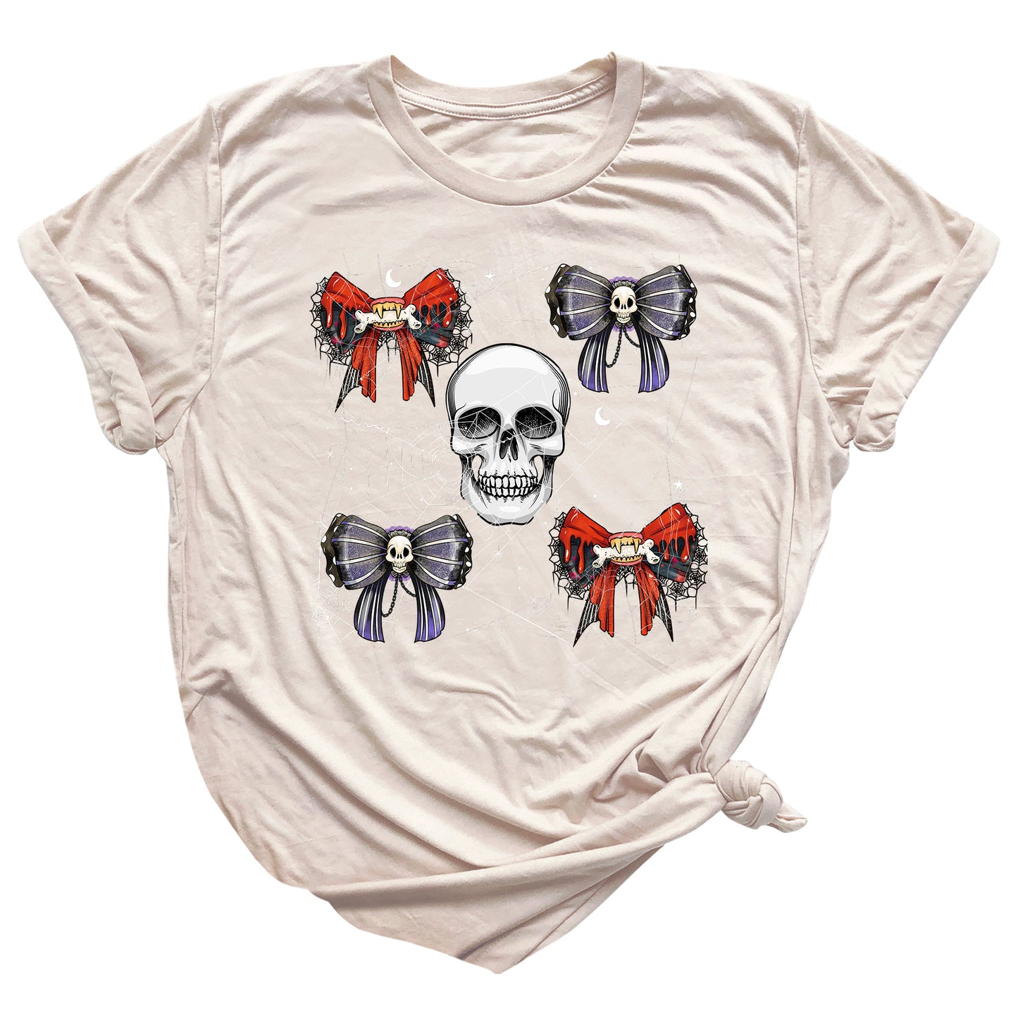 Halloween Skeleton Shirt with Bow – Halloween Party Tee for Girls
