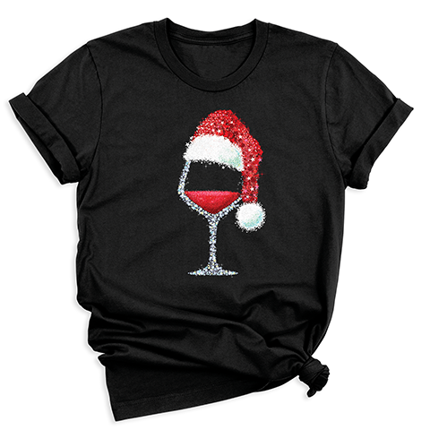 Santa Claus Wine Glass T-shirt