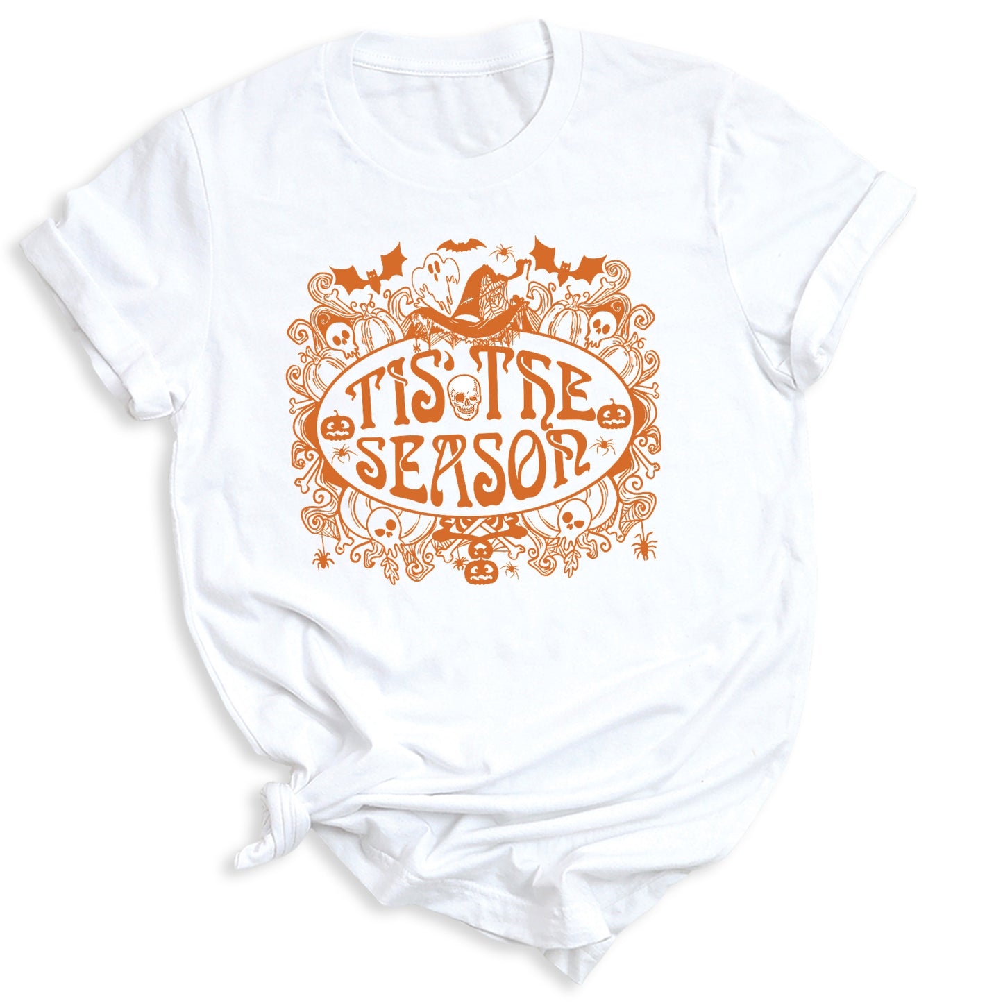 Tis the Season Halloween Shirt – Skull & Ghost Tee | Spooky Season Party Shirt
