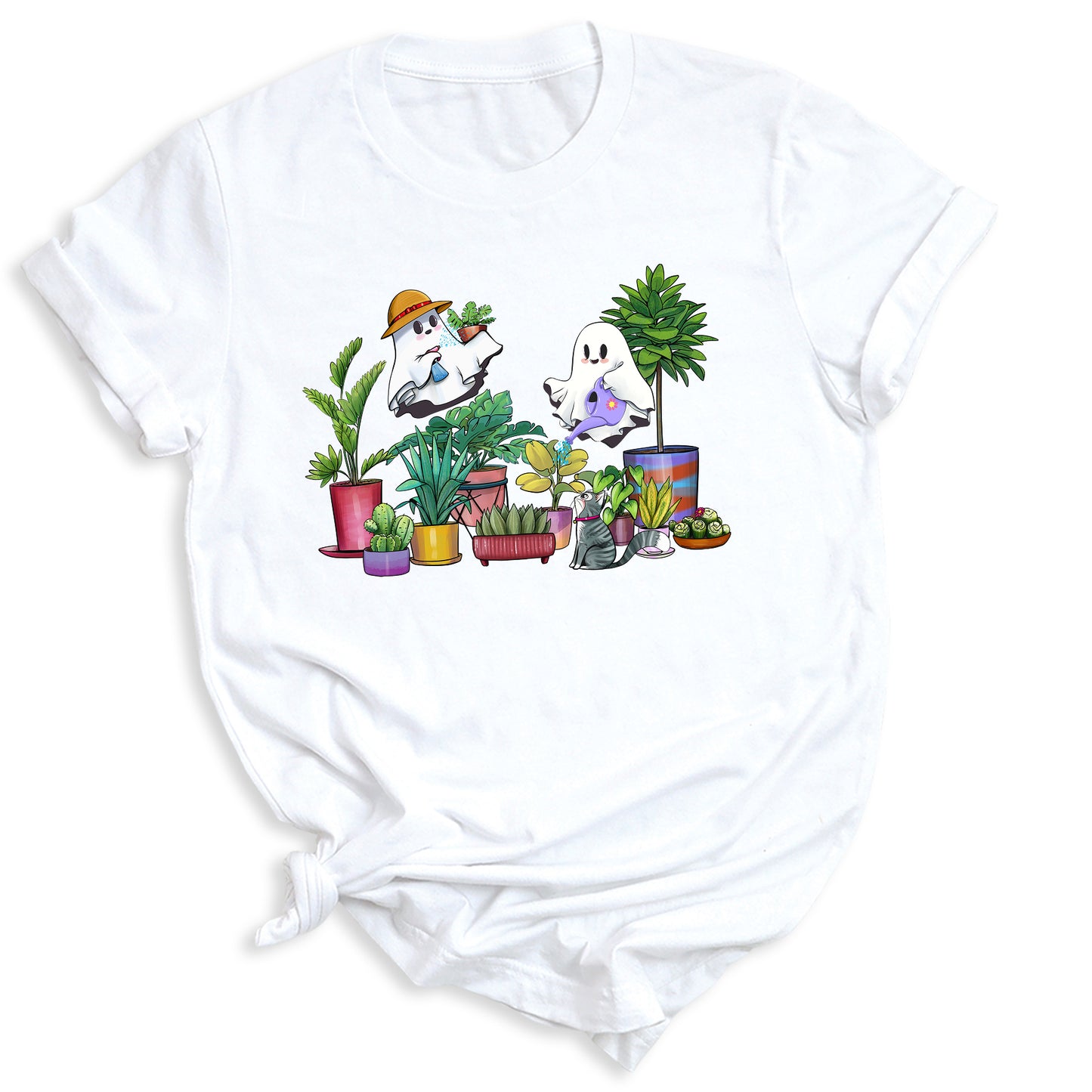 Halloween Ghost Plant Shirt – Garden Lover Tee | Cactus & Succulent Botanical Shirt